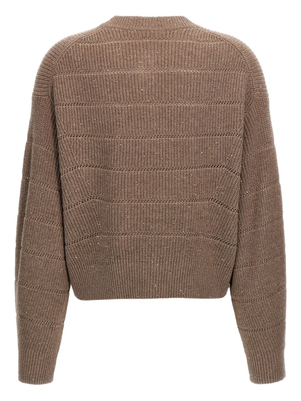 Brunello Cucinelli 'rustic Dazzling Net' Cardigan In Brown