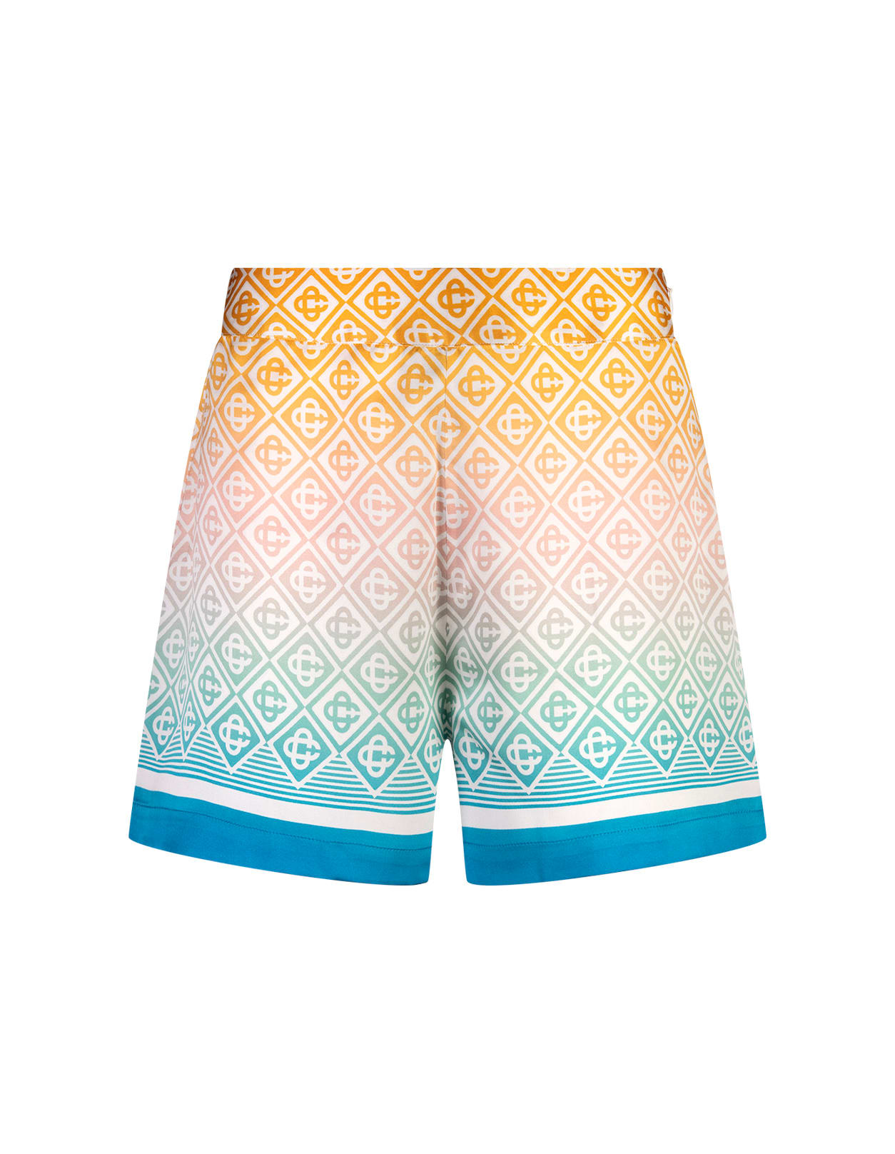 Shop Casablanca Gradient Monogram Silk Shorts In Multicolour