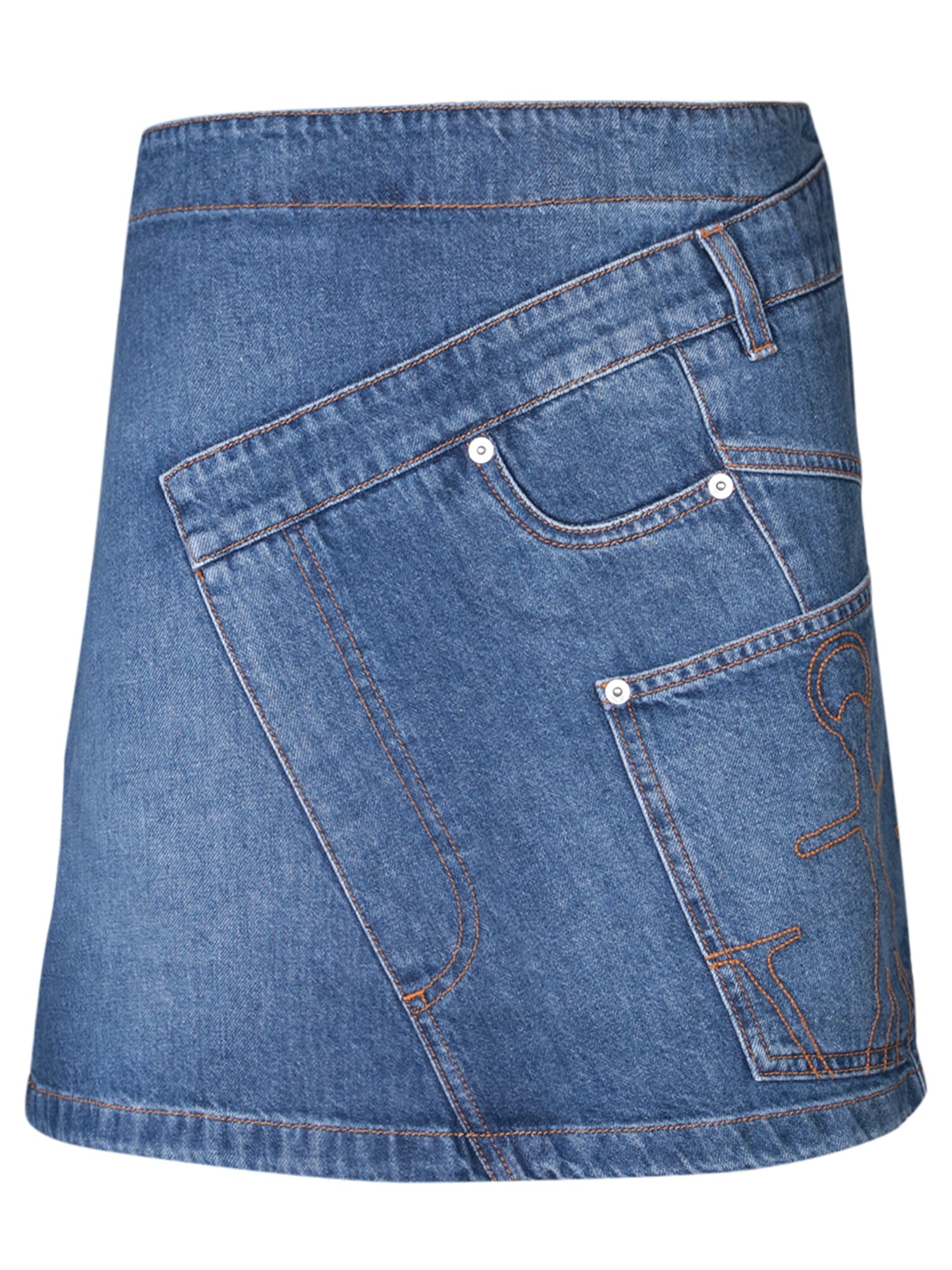 Shop Jw Anderson Denim Blue Miniskirt
