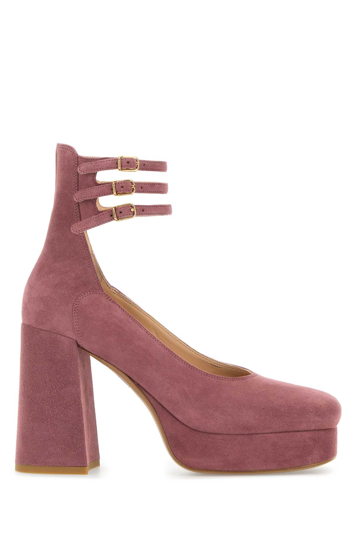 Chloé 100mm Triple-buckle Platform Pumps In Pink