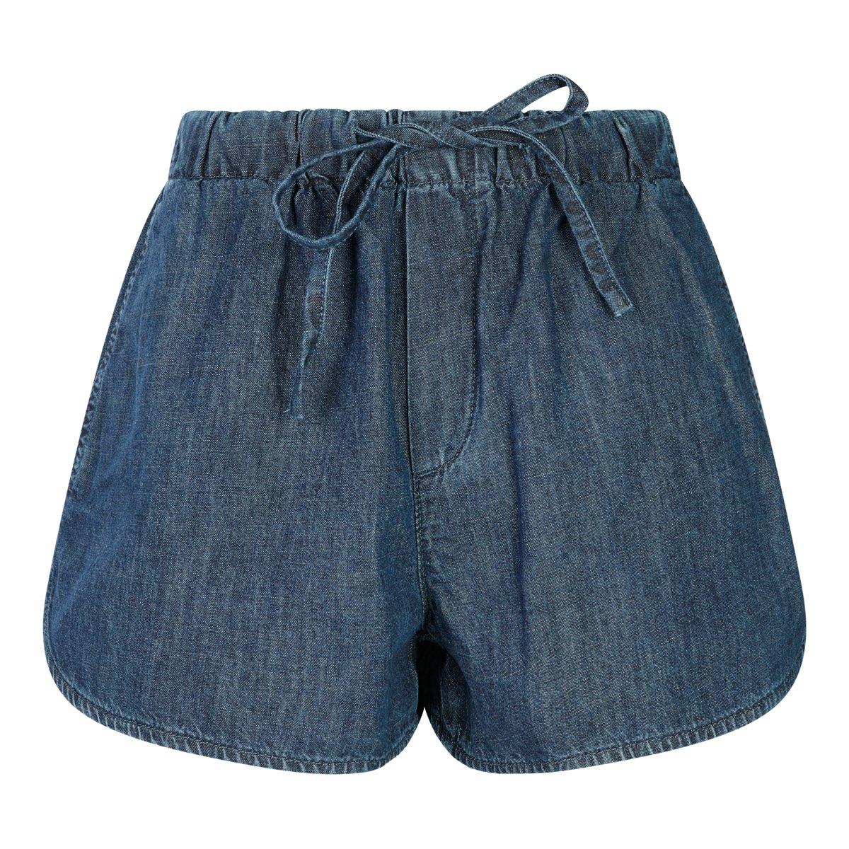 Shop Valentino Drawstring Denim Shorts In Blue