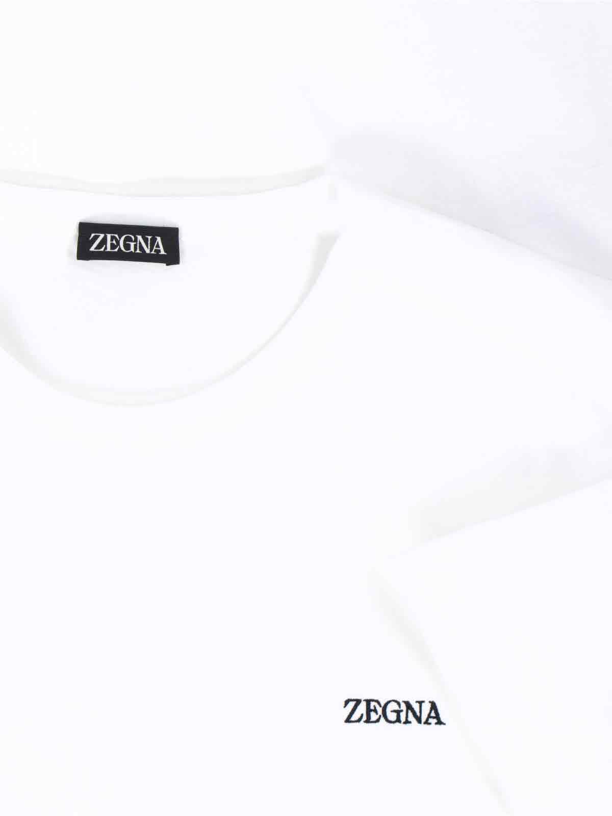 Shop Zegna Logo T-shirt In White