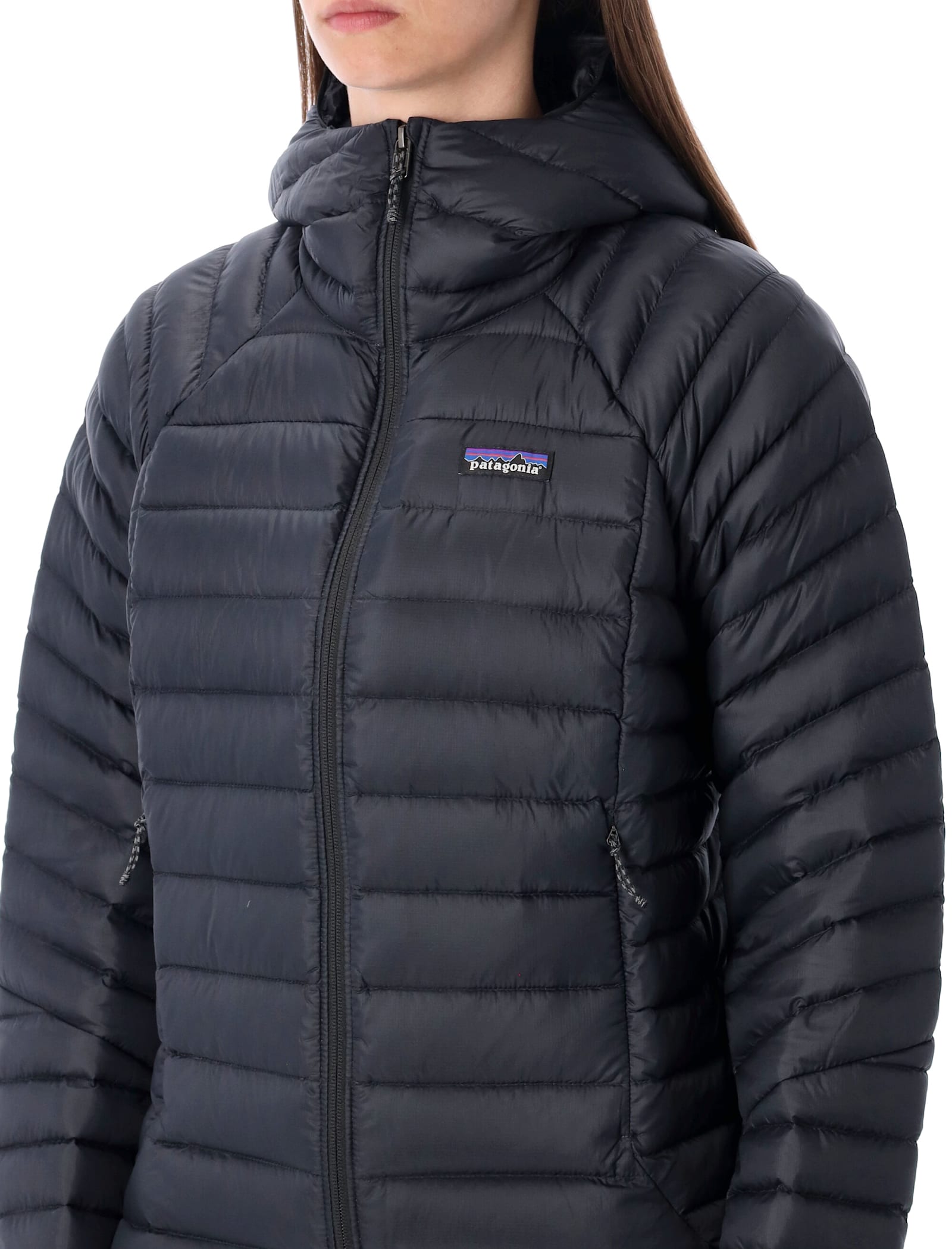 Patagonia Down Sweater Hoody Recycled Down Jacket In Black
