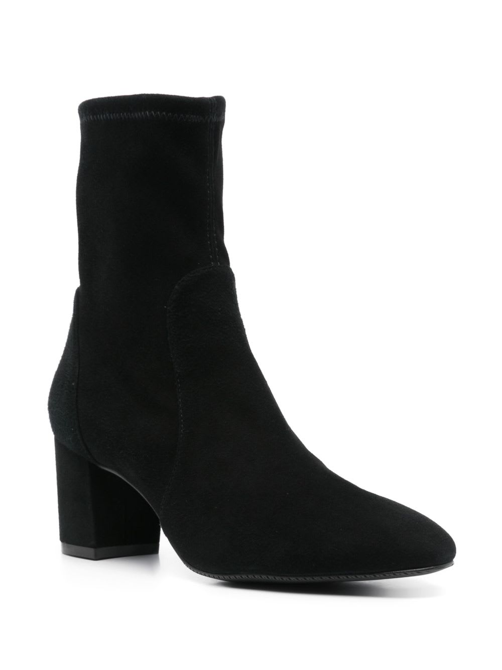 Stuart Weitzman Flareblock Womens Suede Pull On Ankle Boots In Black