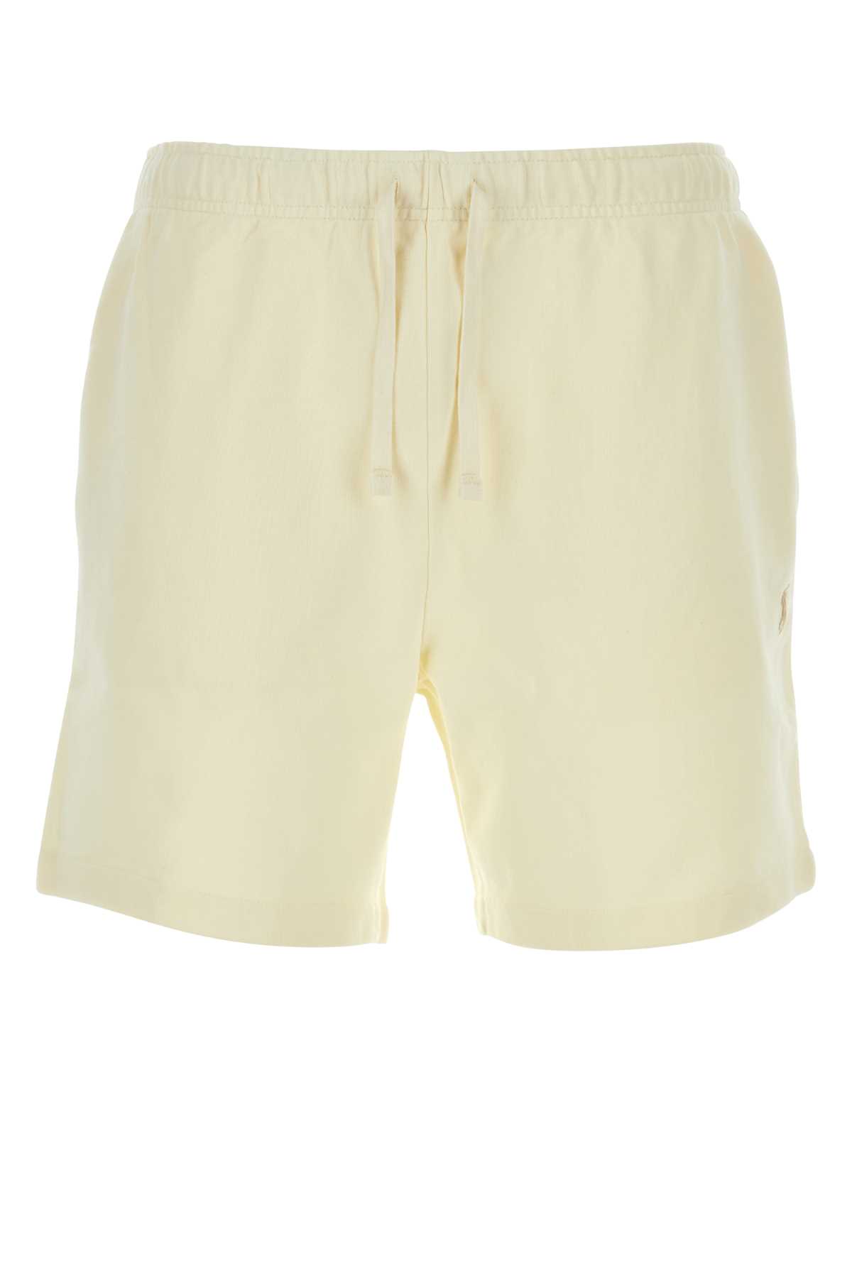 Shop Polo Ralph Lauren Ivory Cotton Bermuda Shorts In Cream