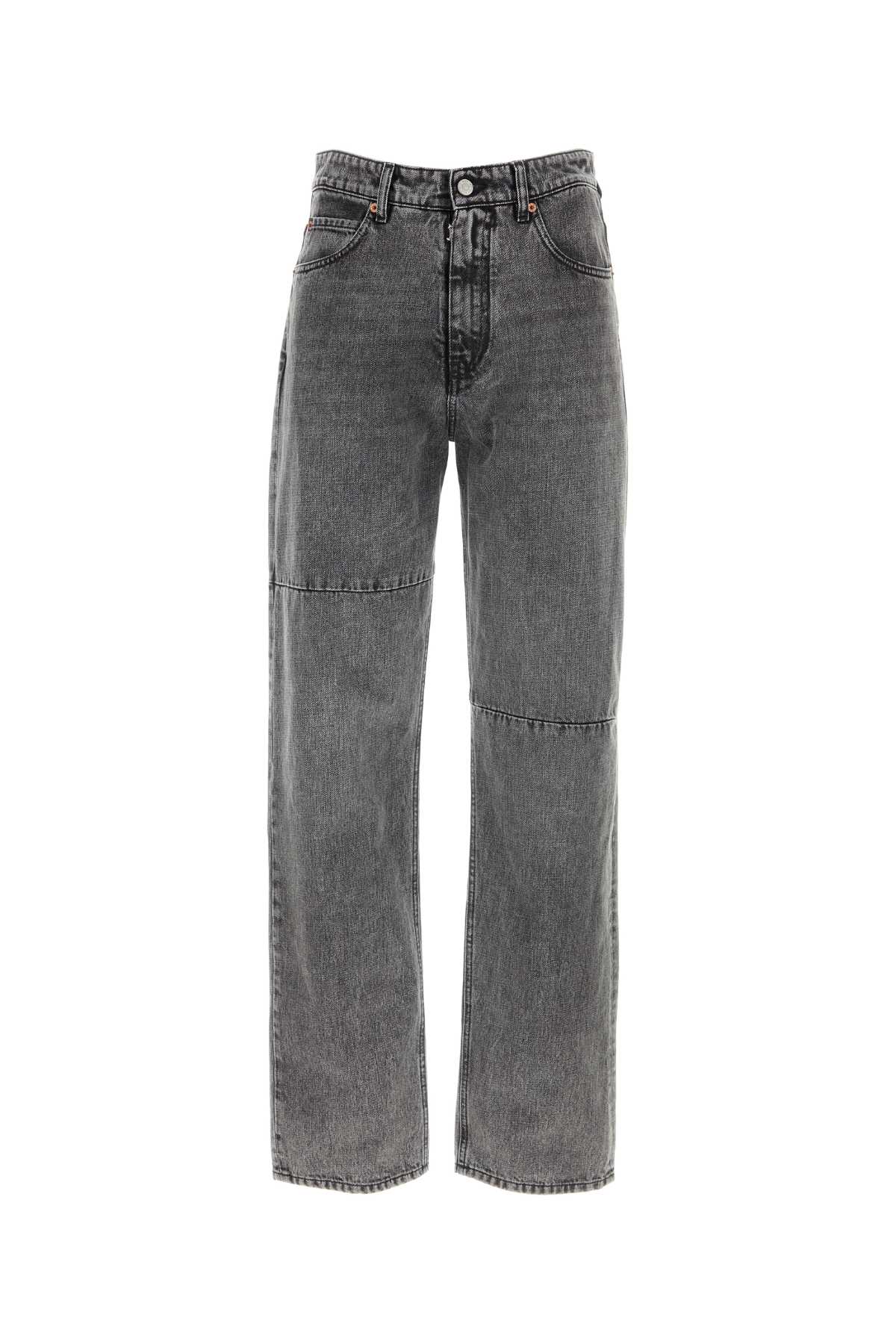 Shop Mm6 Maison Margiela Dark Grey Denim Jeans In Black