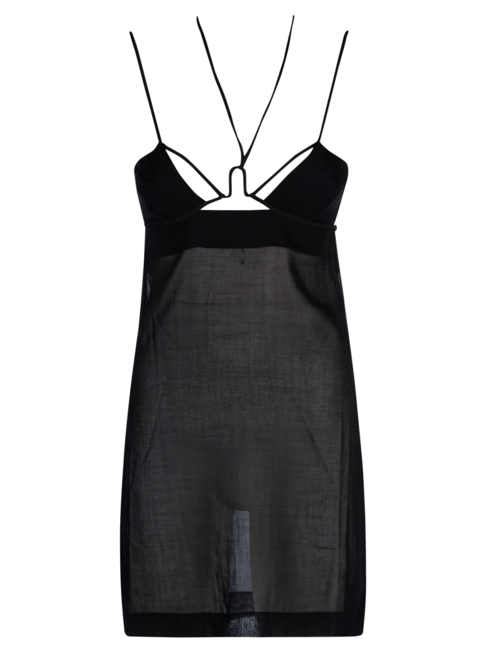 Shop Nensi Dojaka Mini See-through Dress In Black