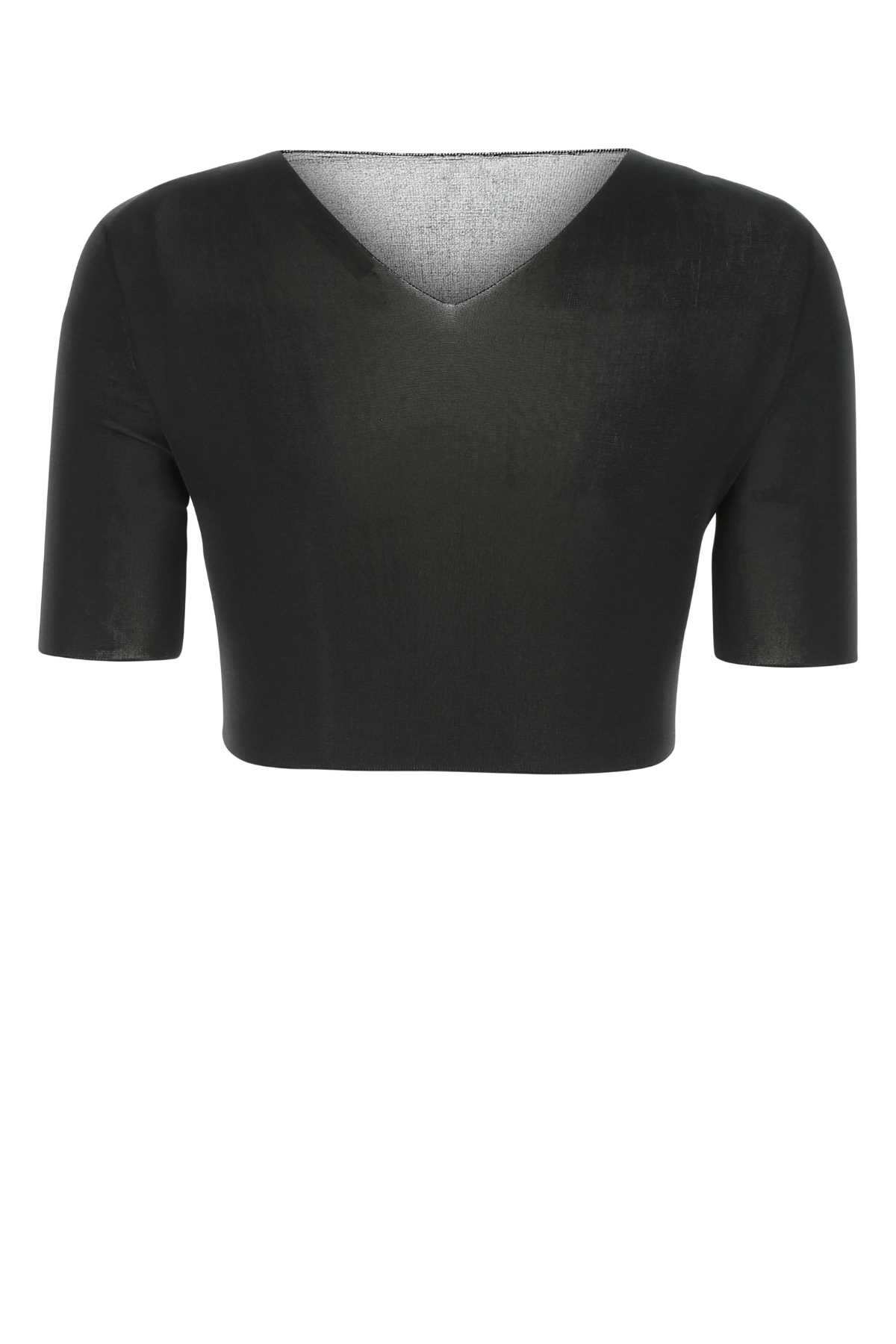 The Row Black Polyester Top In Blk