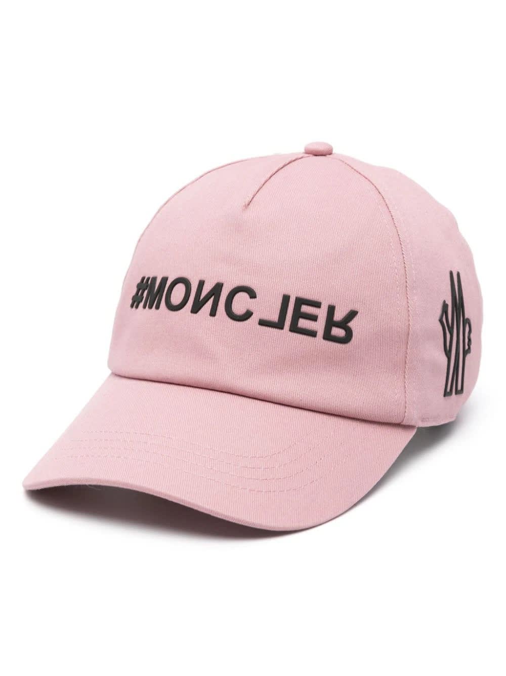 Moncler Pink Baseball Hat With Embossed Logo