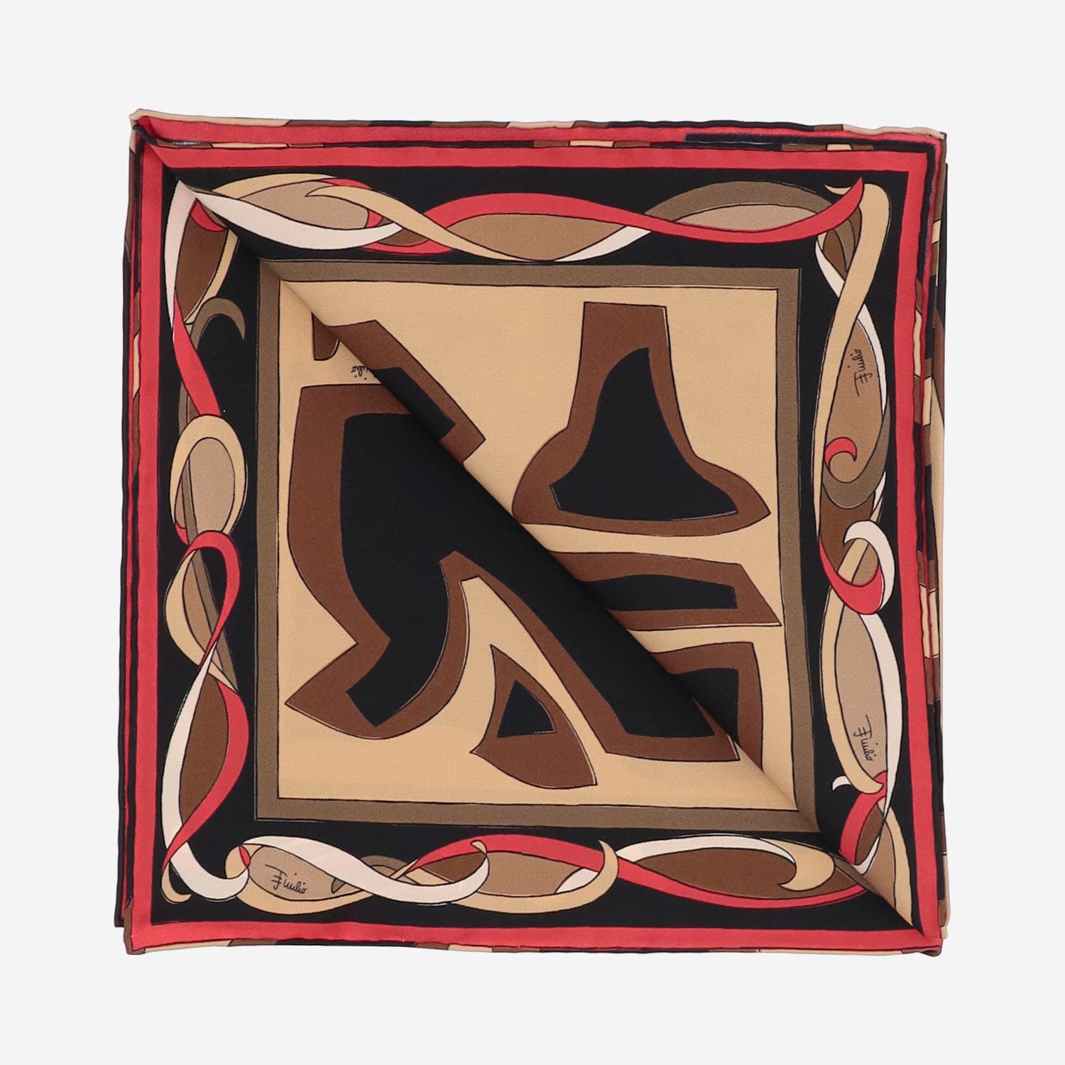 Pucci Silk Scarf With Maze Print In Multi