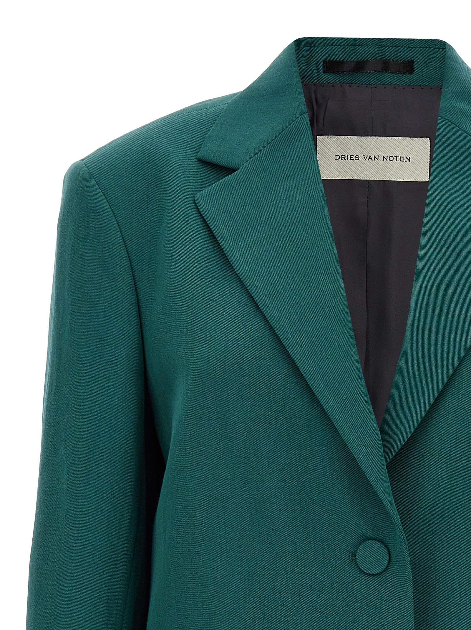 Dries Van Noten 'birdy' Blazer Back Vent In Green