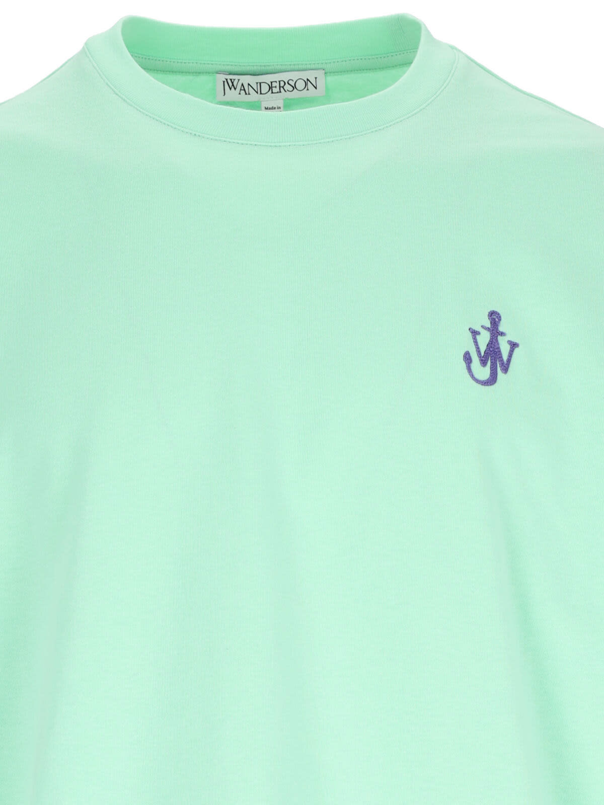 Jw Anderson Men T-shirt With Embroidery In Spearmint
