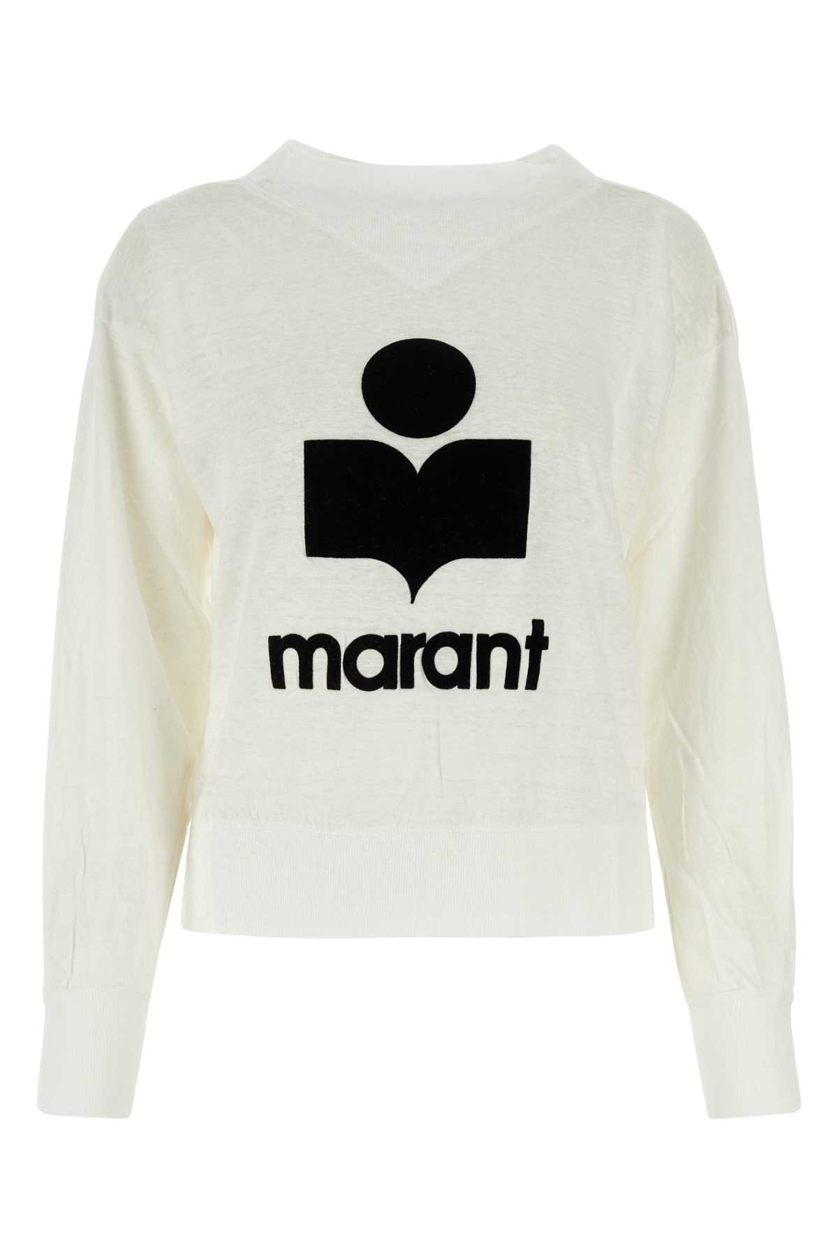 Shop Marant Etoile White Linen Kilsen T-shirt