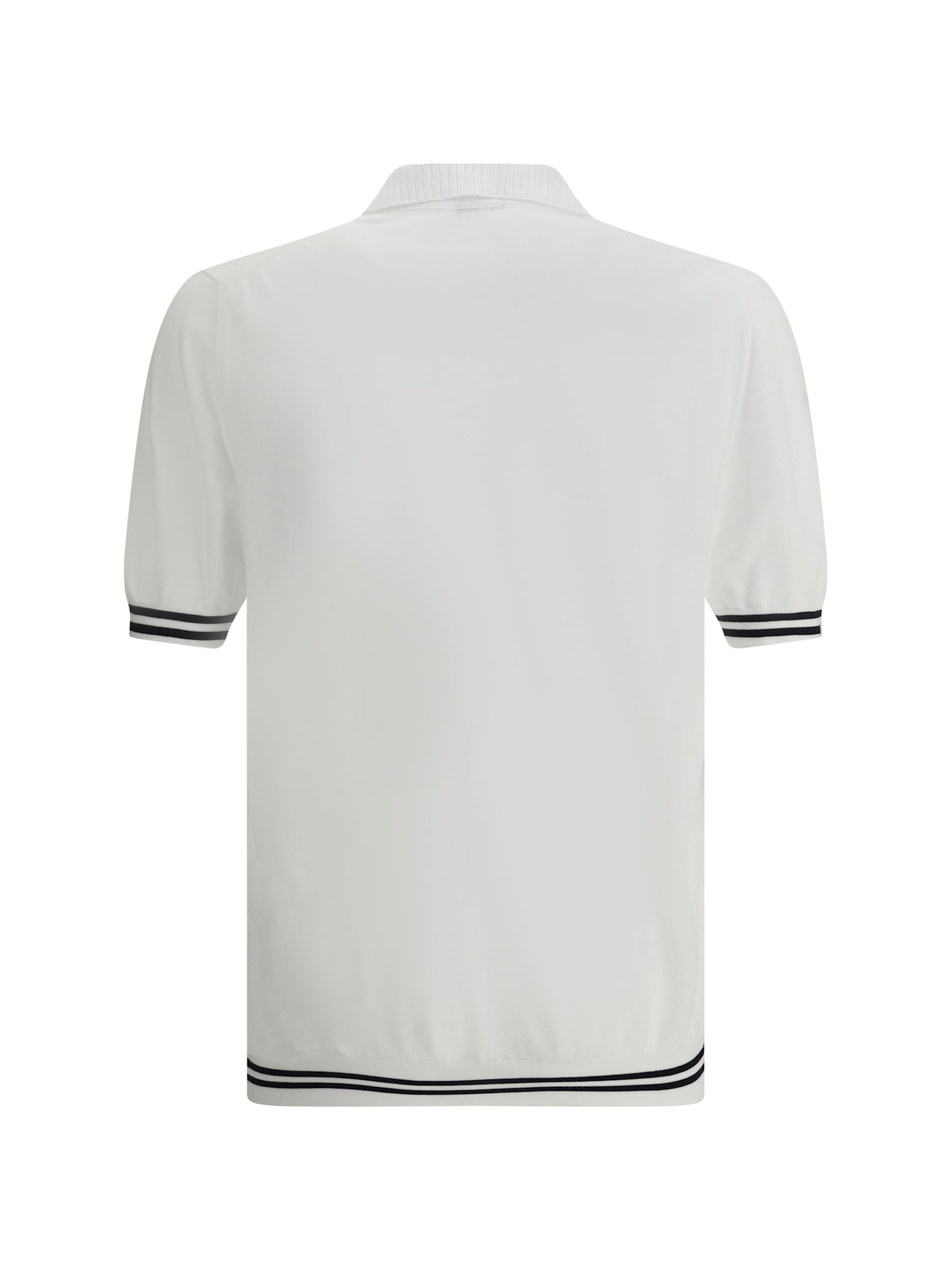 Shop Kiton Ribbed Polo Shirt