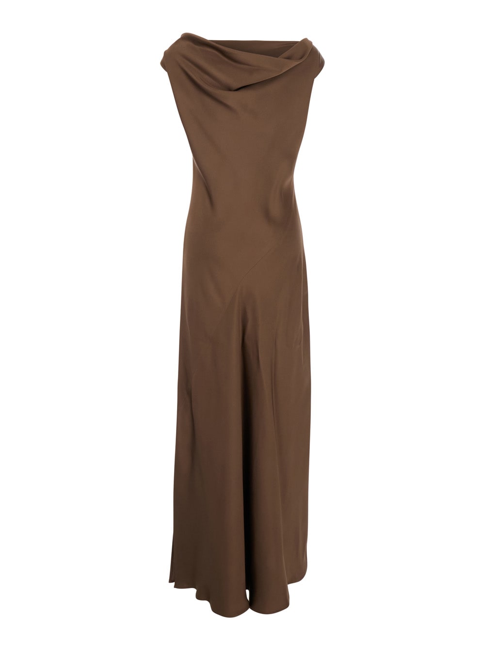Antonelli Mara Cowl-neck Maxi Dress In Brown