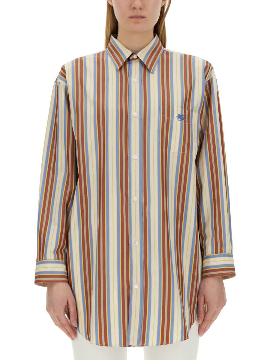 Shop Etro Pegasus Shirt In Multicolour