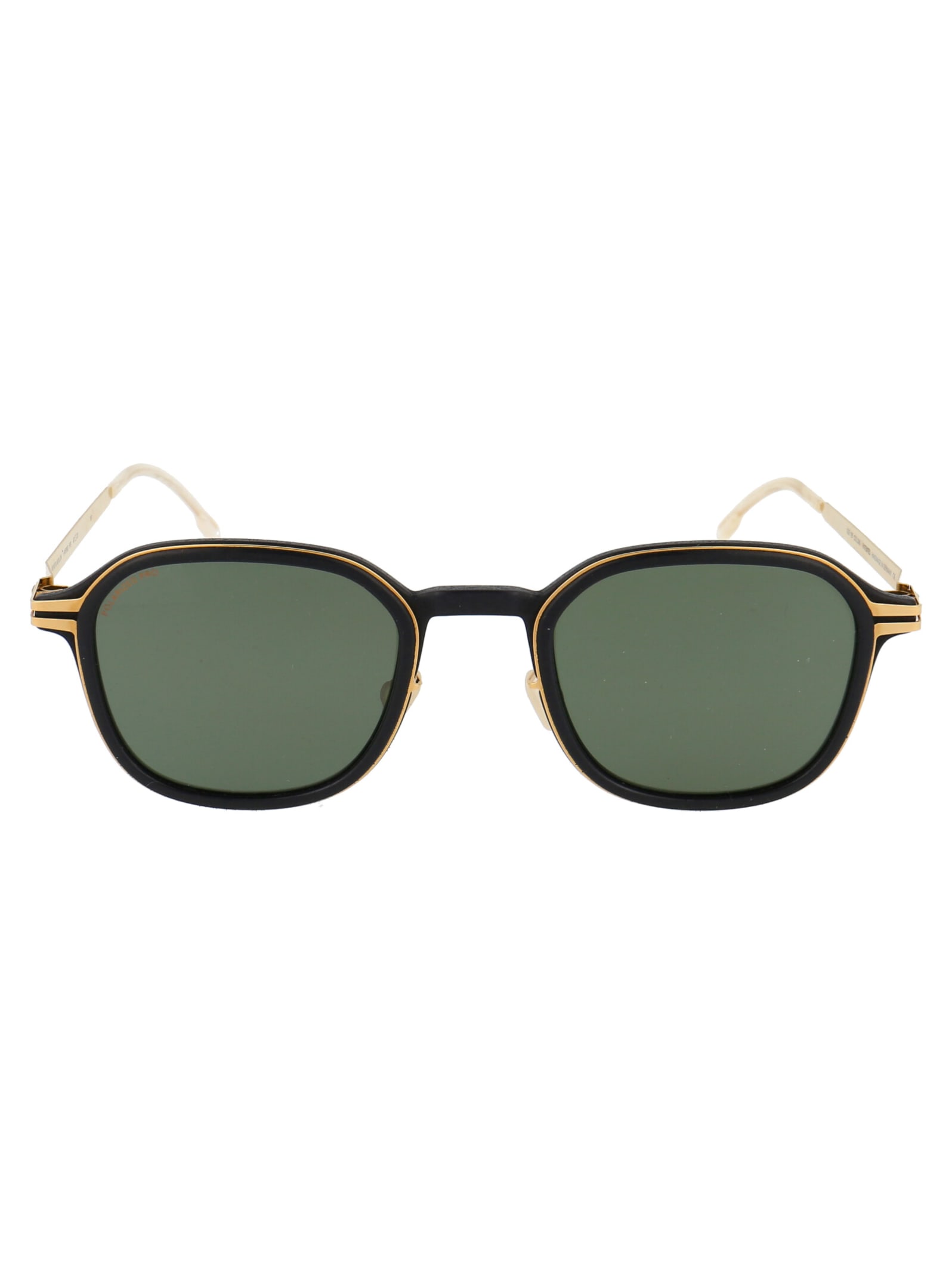 Shop Mykita Fir Sunglasses In 306 Mh7 Pitch Black/glossygold