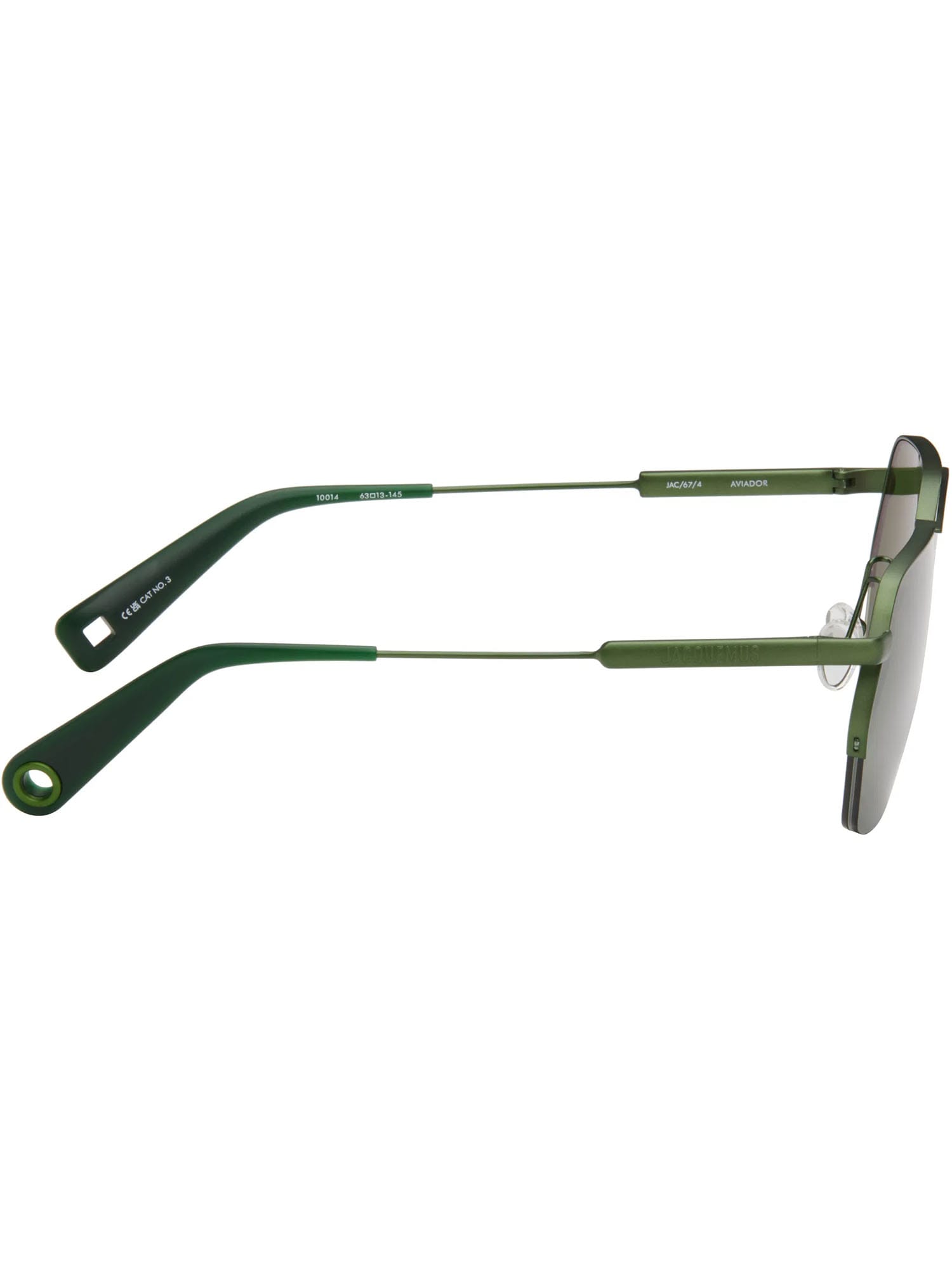 Jacquemus Aviador Sunglasses In Matt Green/ Matt Green/ G