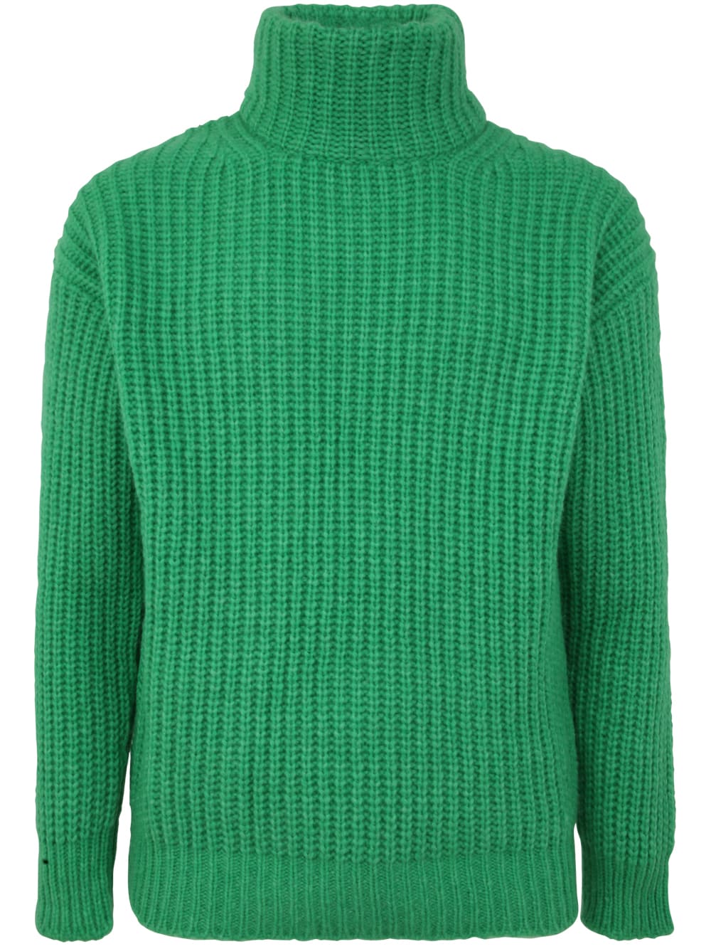 Shop Nuur Ribbed Long Sleeves Sweater In Emerald