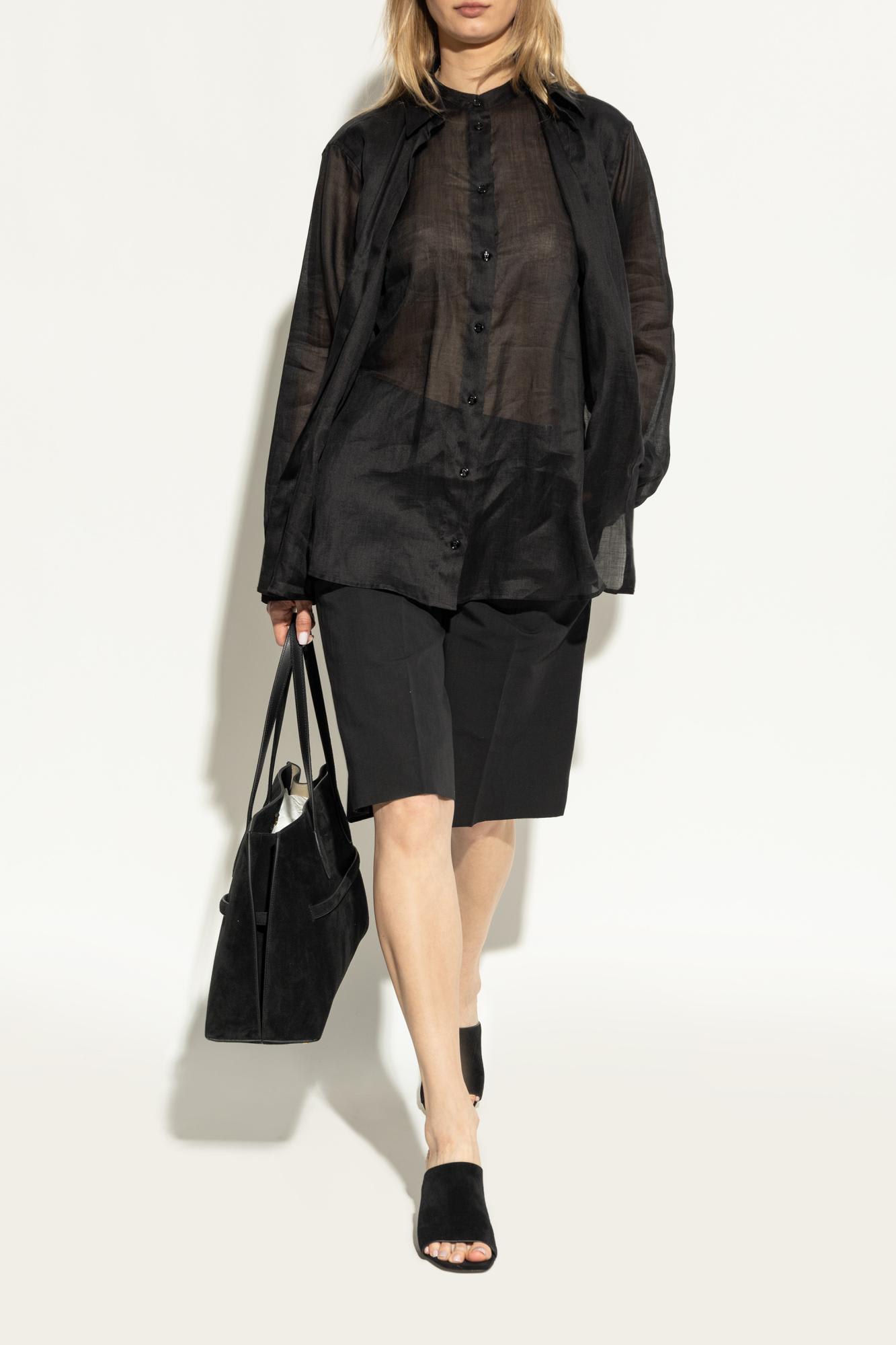 Totême Black Open Toe Heels In Black