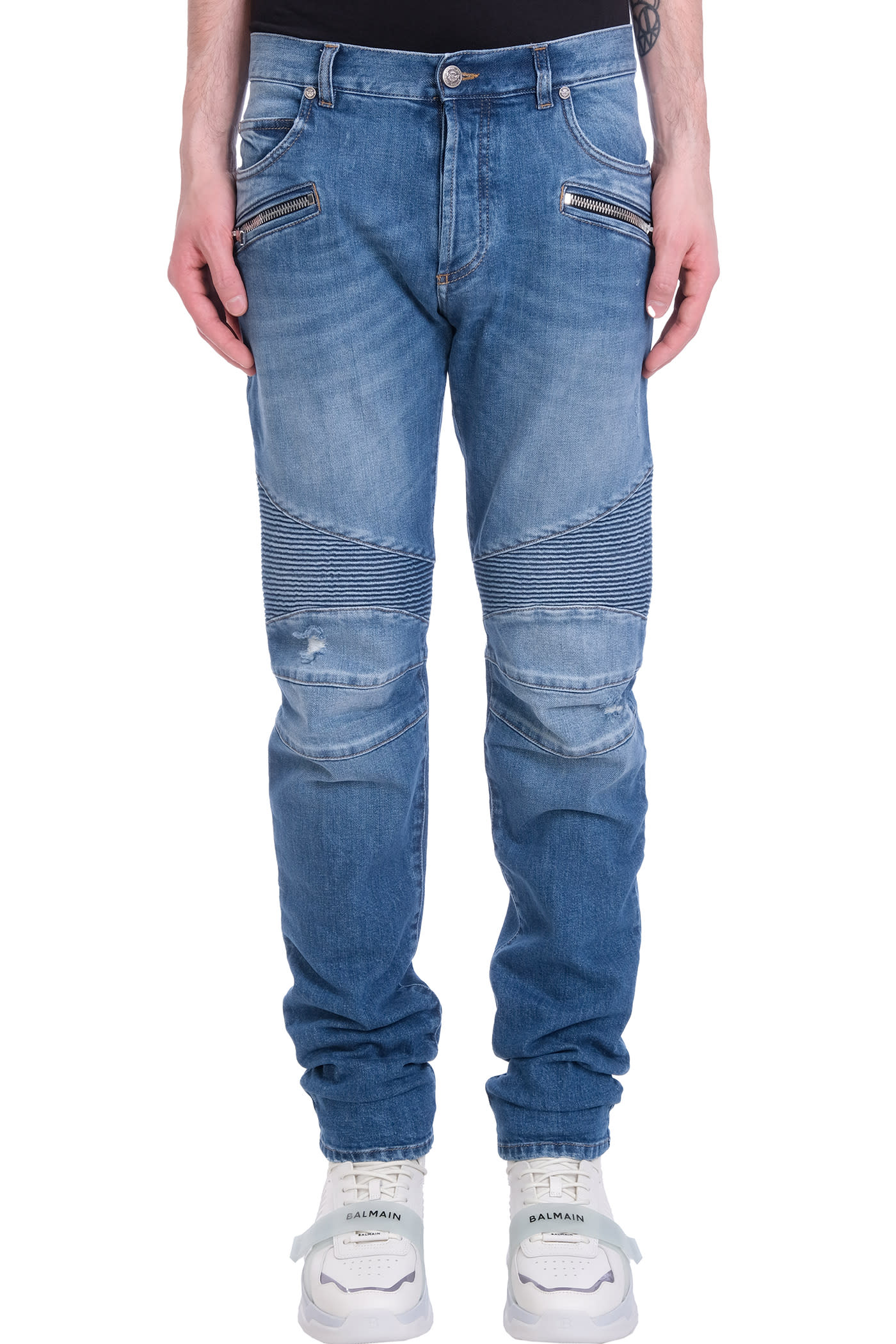 Balmain Jeans In Blue Wool