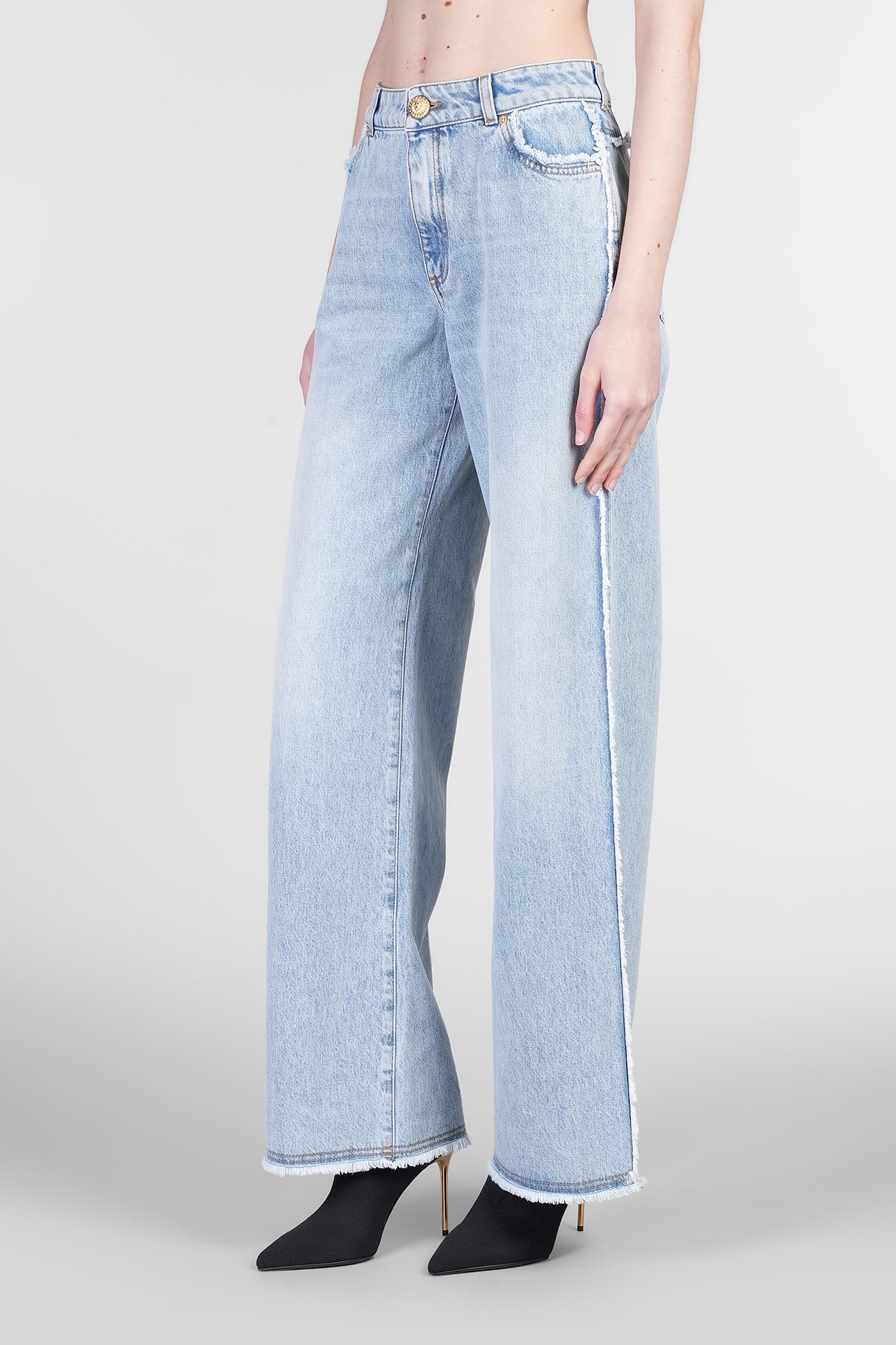 Balmain Jeans In Blue Cotton In Blue