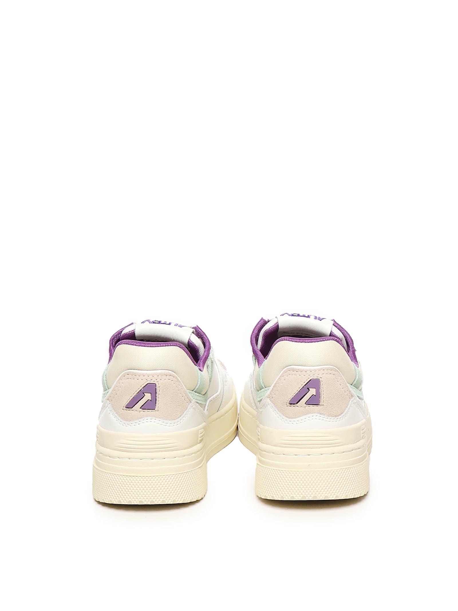 Autry Low Top Leather Sneakers In White, Pink