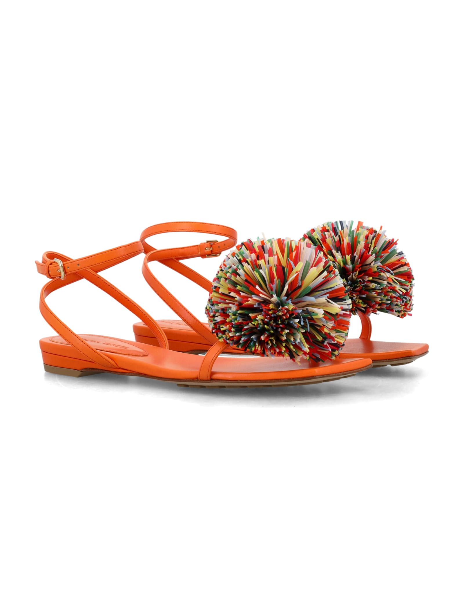 Shop Bottega Veneta Adam Flat Sandal In Papaya