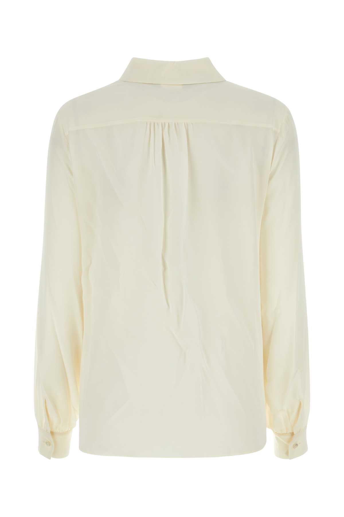 Weekend Max Mara White Silk Esopo Shirt In 001