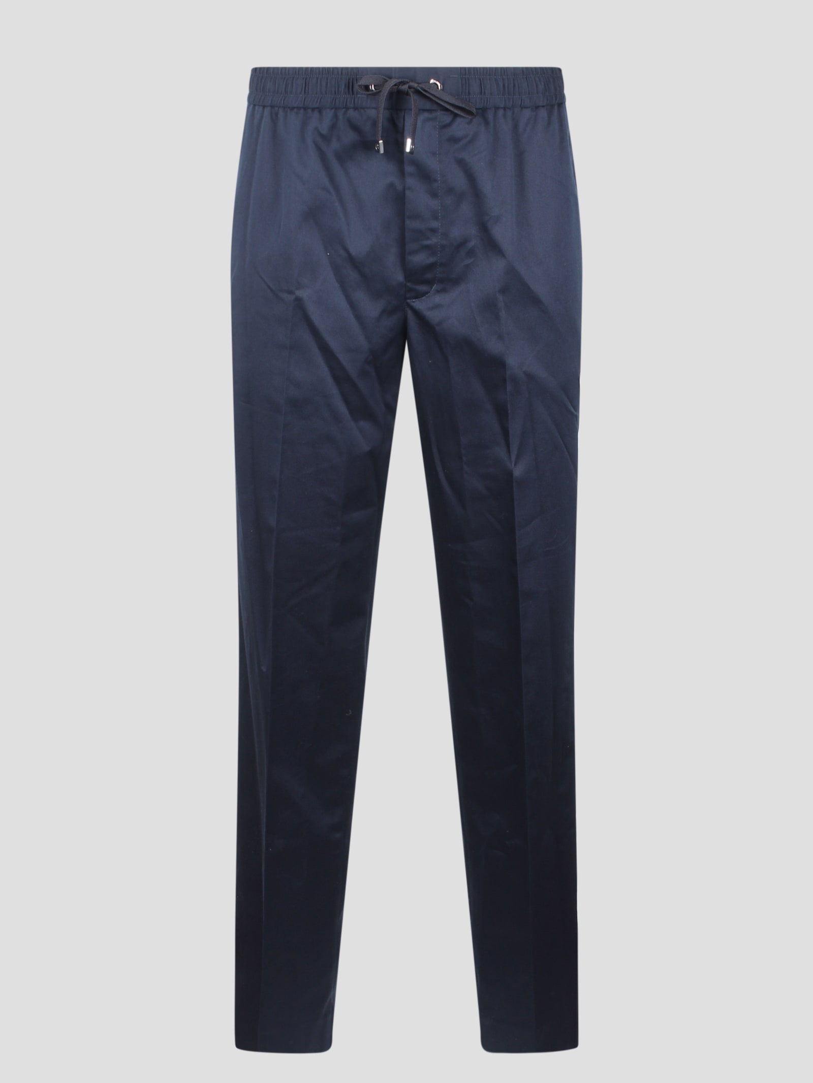 Shop Moncler Cotton Crêpe Jogging Trousers In Blue