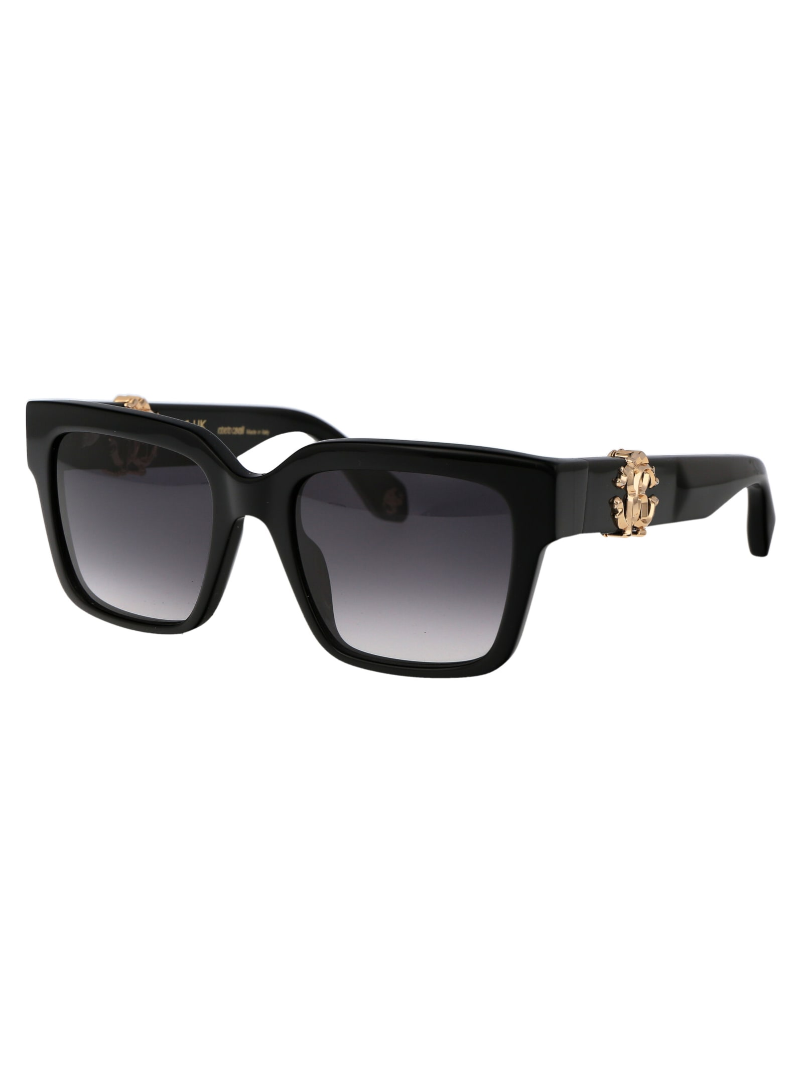 Shop Roberto Cavalli Src040m Sunglasses In 0700 Black