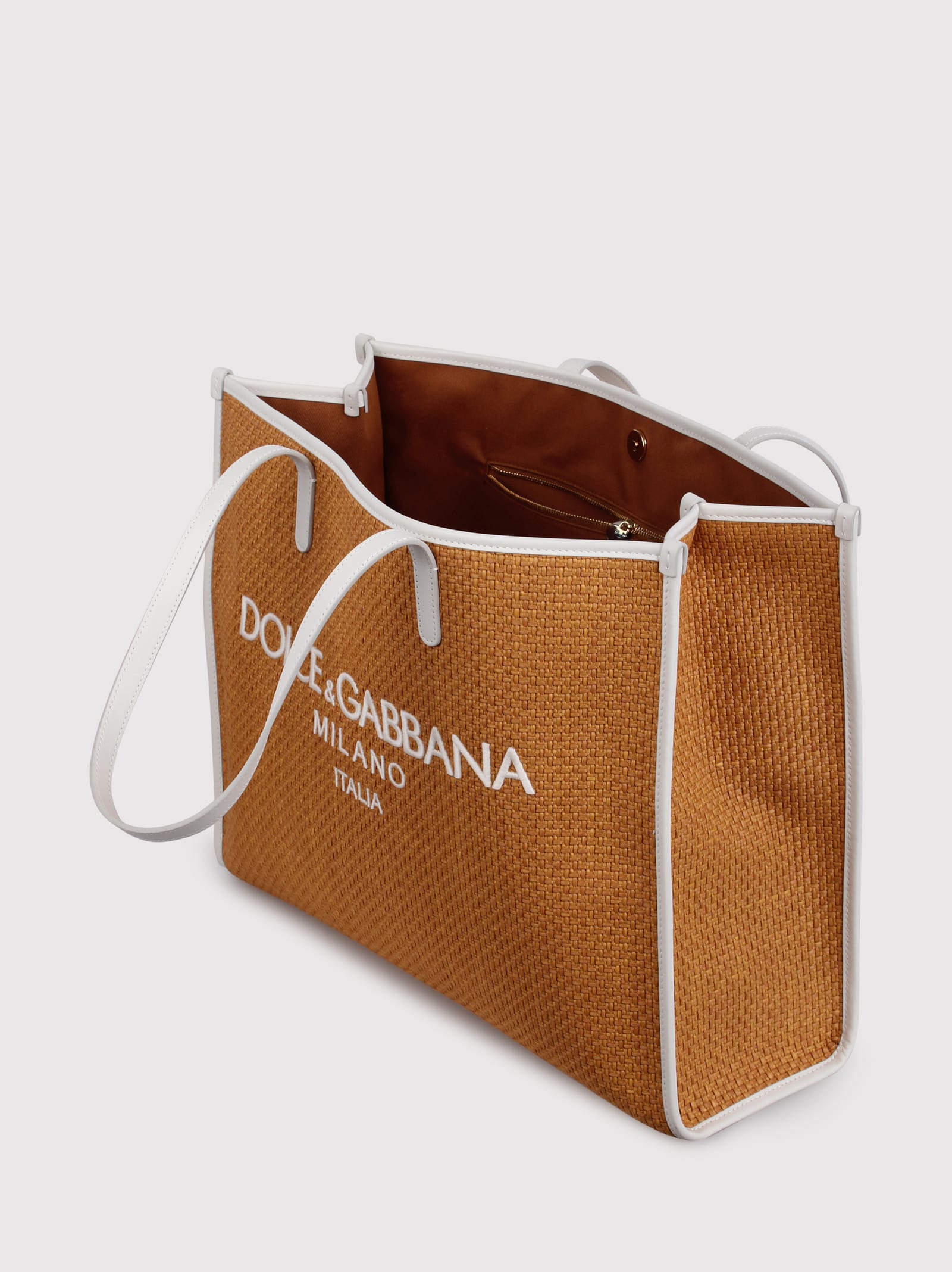 Shop Dolce & Gabbana Large Shopping Woven Bag