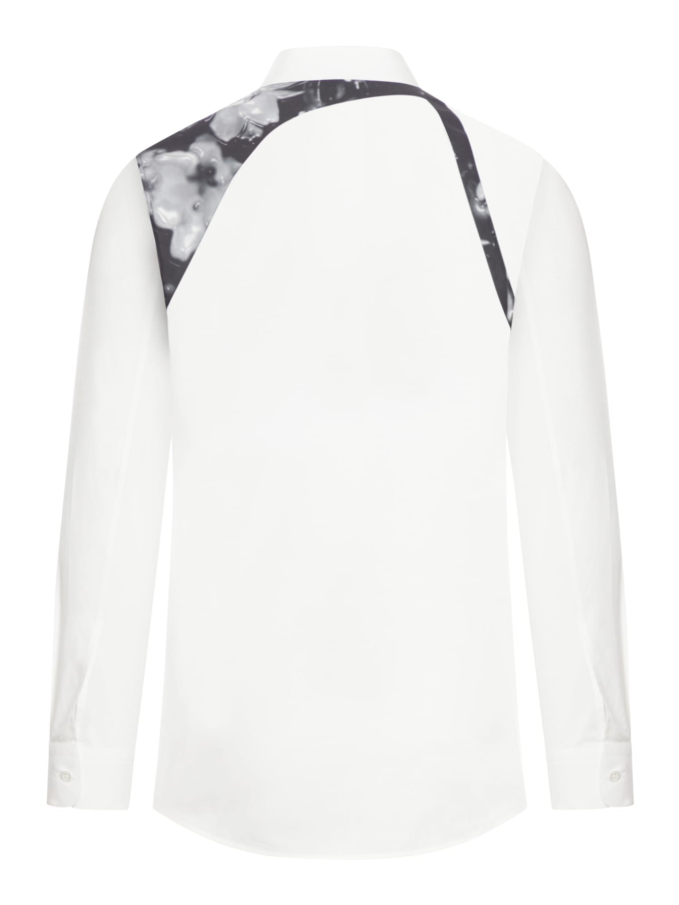 Shop Alexander Mcqueen Cntstd Hrnss Shirt In Opticalwhite