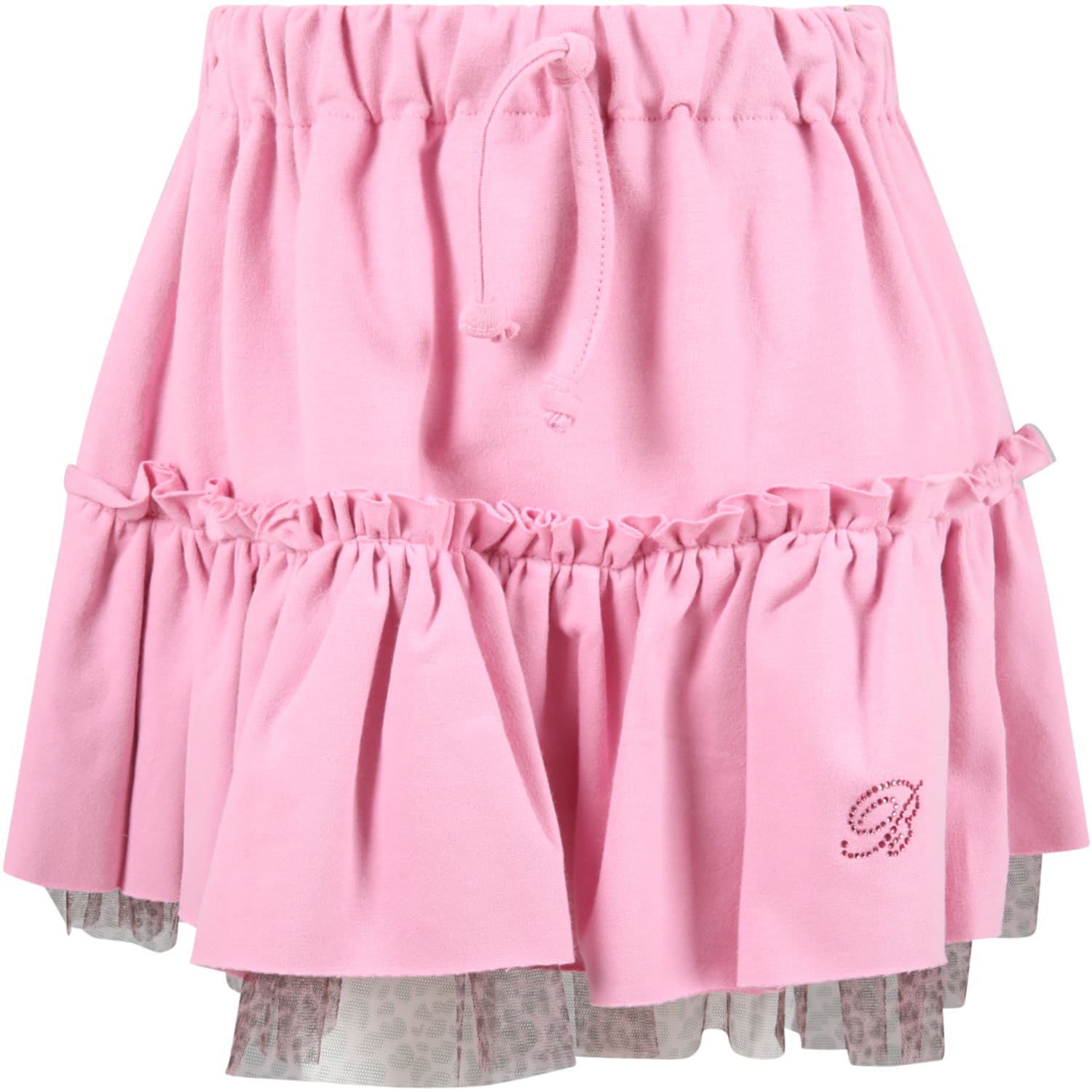 Blumarine Pink Skirt For Girl With Logo