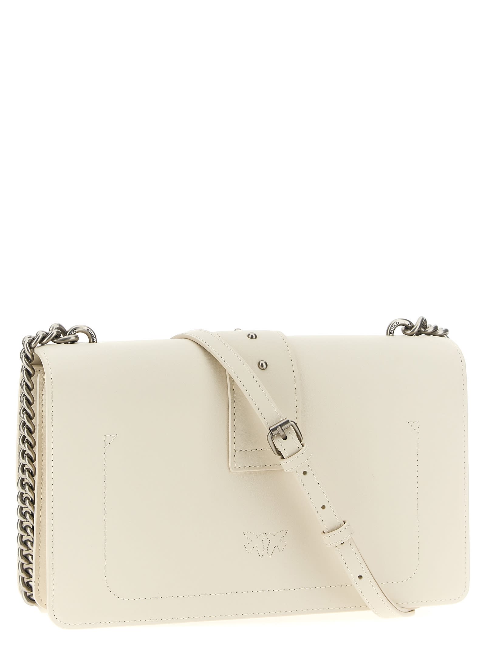 Shop Pinko Classic Love Bag Icon Crossbody Bag In White