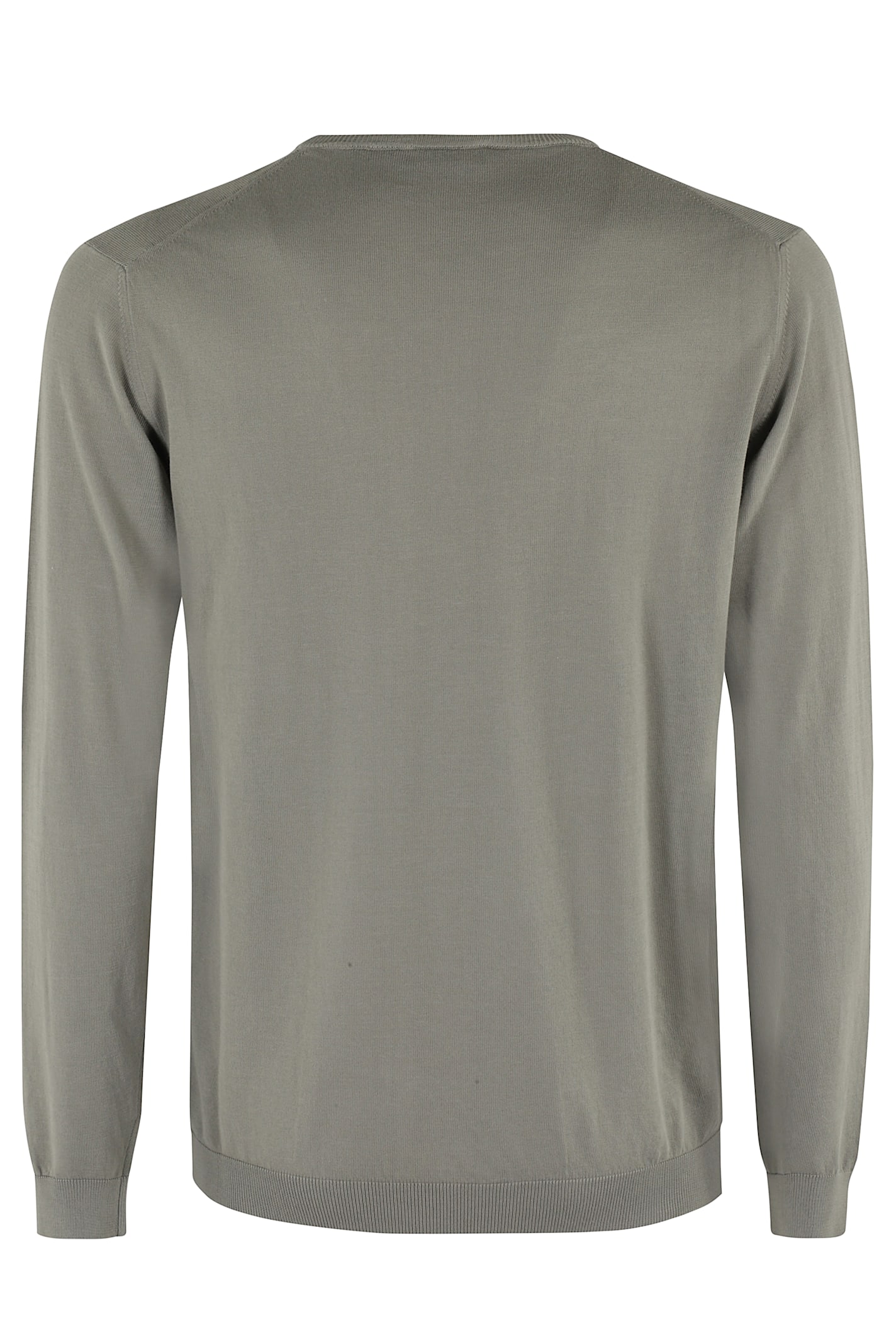 Roberto Collina Crew-neck Military Green Sweater With Ribbed Cuffs In Army