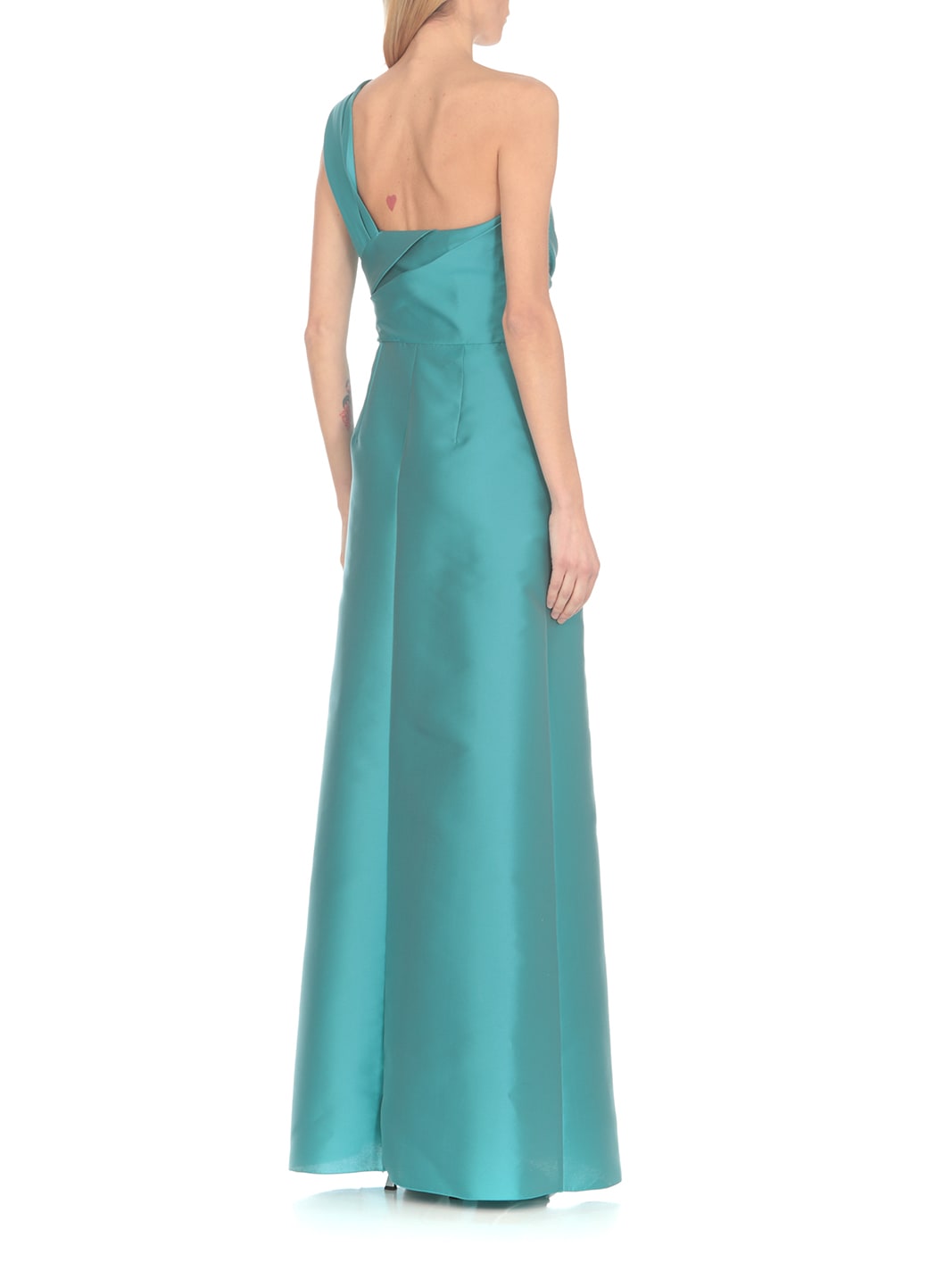 Shop Alberta Ferretti Dress With Drapping In Light Blue