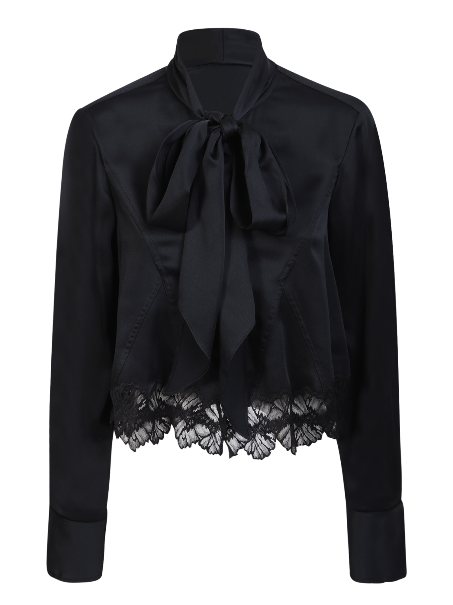 Shop Stella Mccartney Lace Hem Black Shirt