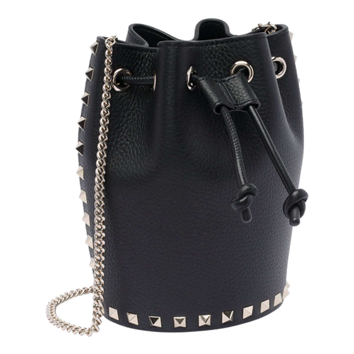 Valentino Mini Rockstud Bucket Bag In Black