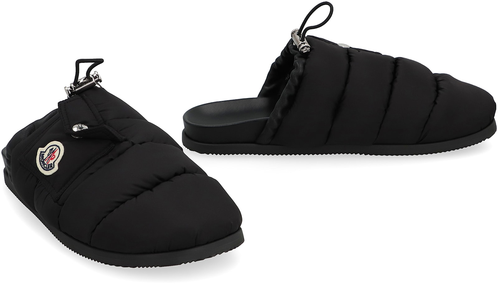 Shop Moncler Mon Pocket Mules In Black