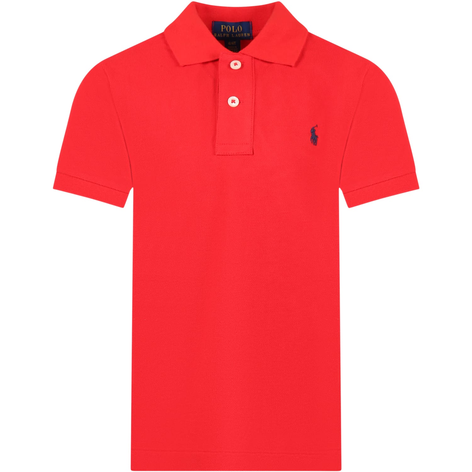 Ralph Lauren Kids' Red Polo Shirt For Boy With Blue Pony
