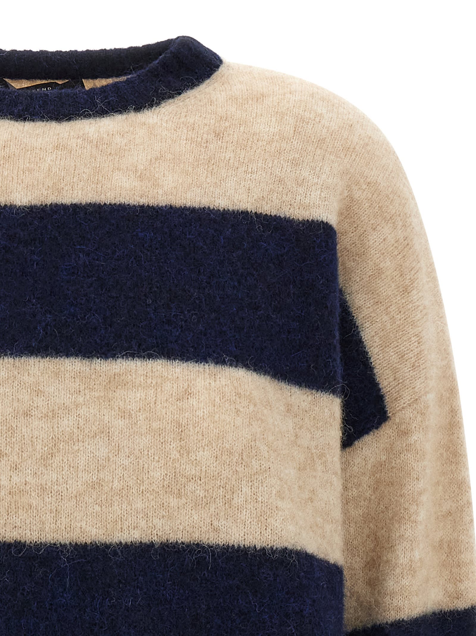 Weekend Max Mara Striped Long Sleeve Crew Neck Sweater In Multi