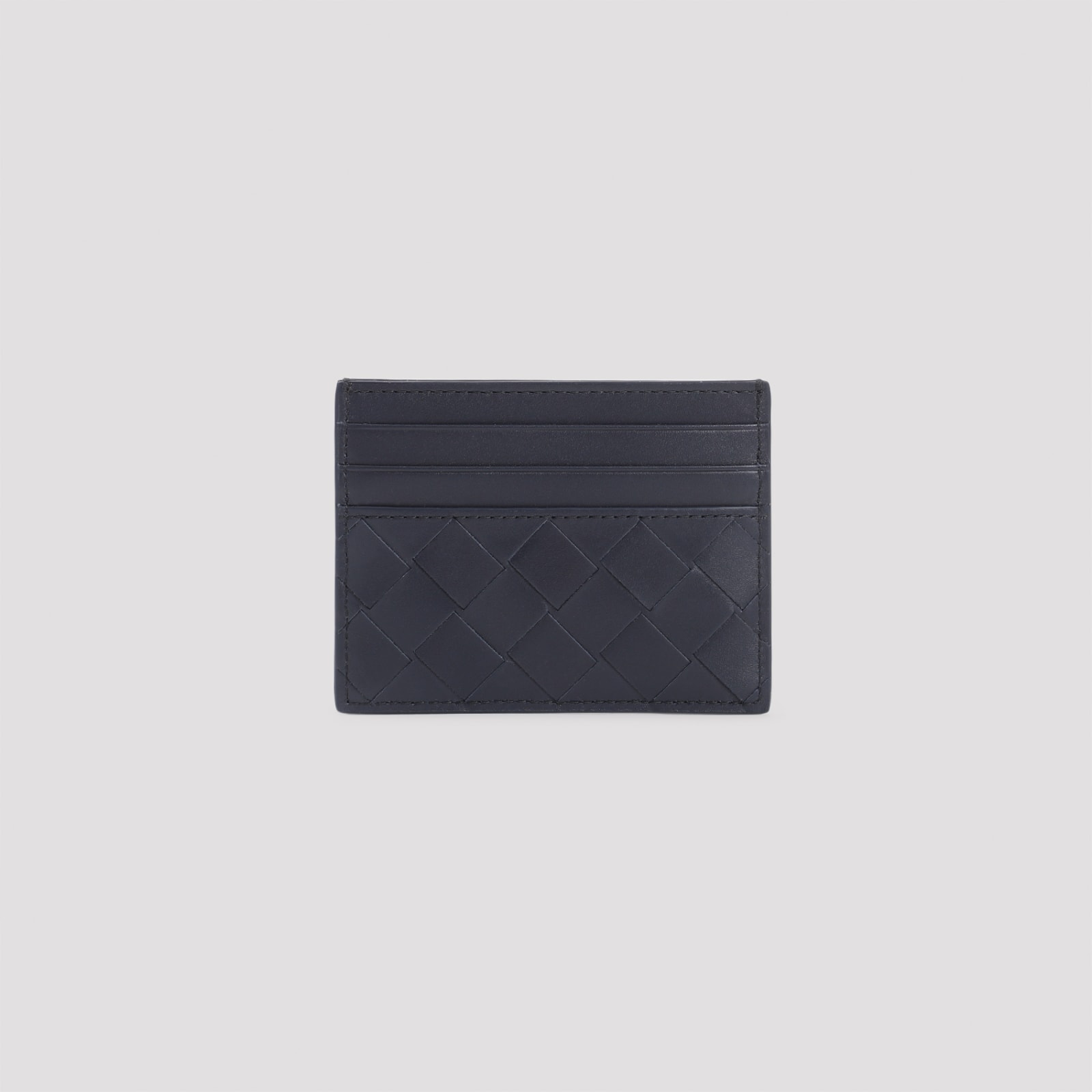 Shop Bottega Veneta Intrecciato Calf Leather Credit Card Case In Space