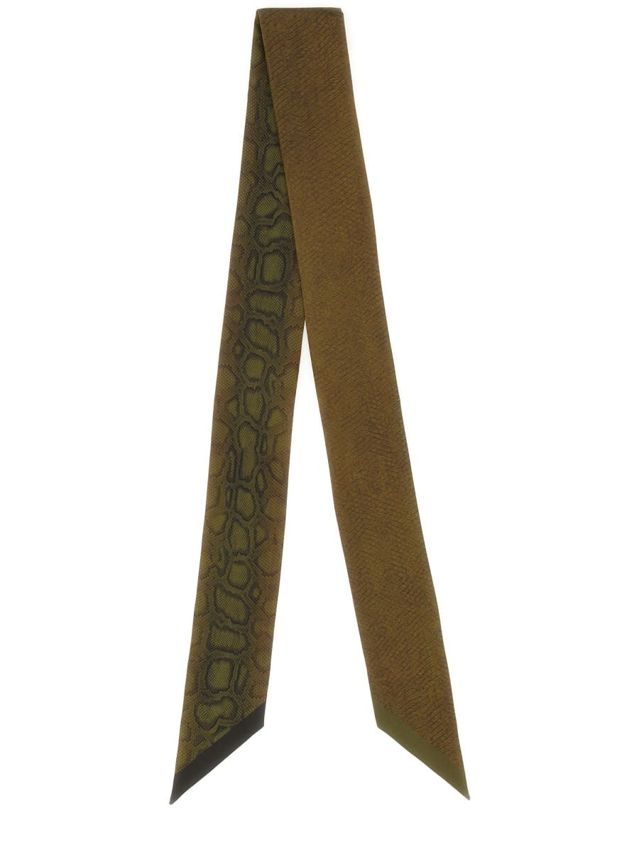 Ferragamo Bandeau In Textured Silk In Green