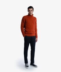 Shop Larusmiani Turtleneck Sweater Col Du Pillon Sweater In Firebrick