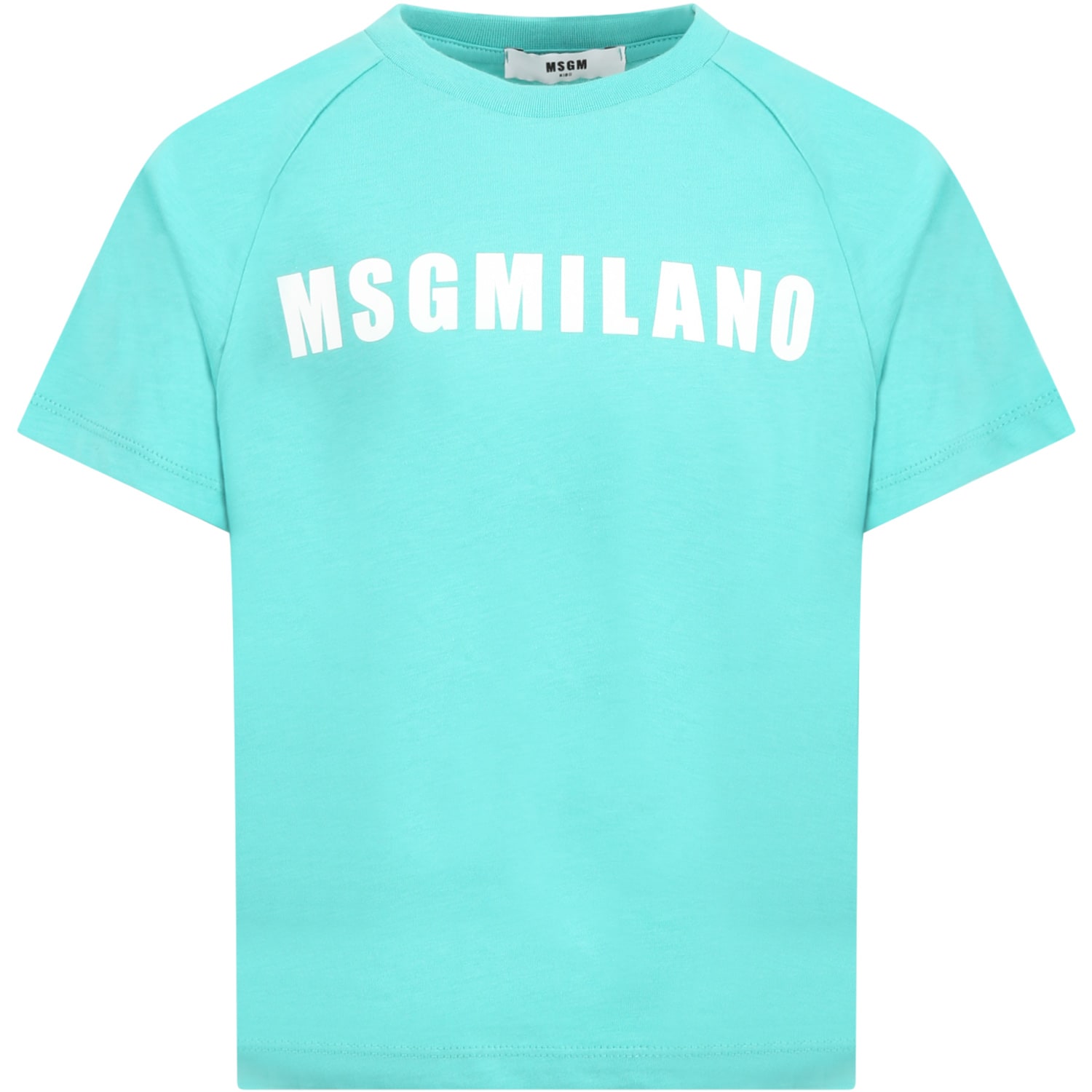MSGM Green T-shirt For Kids With Logo
