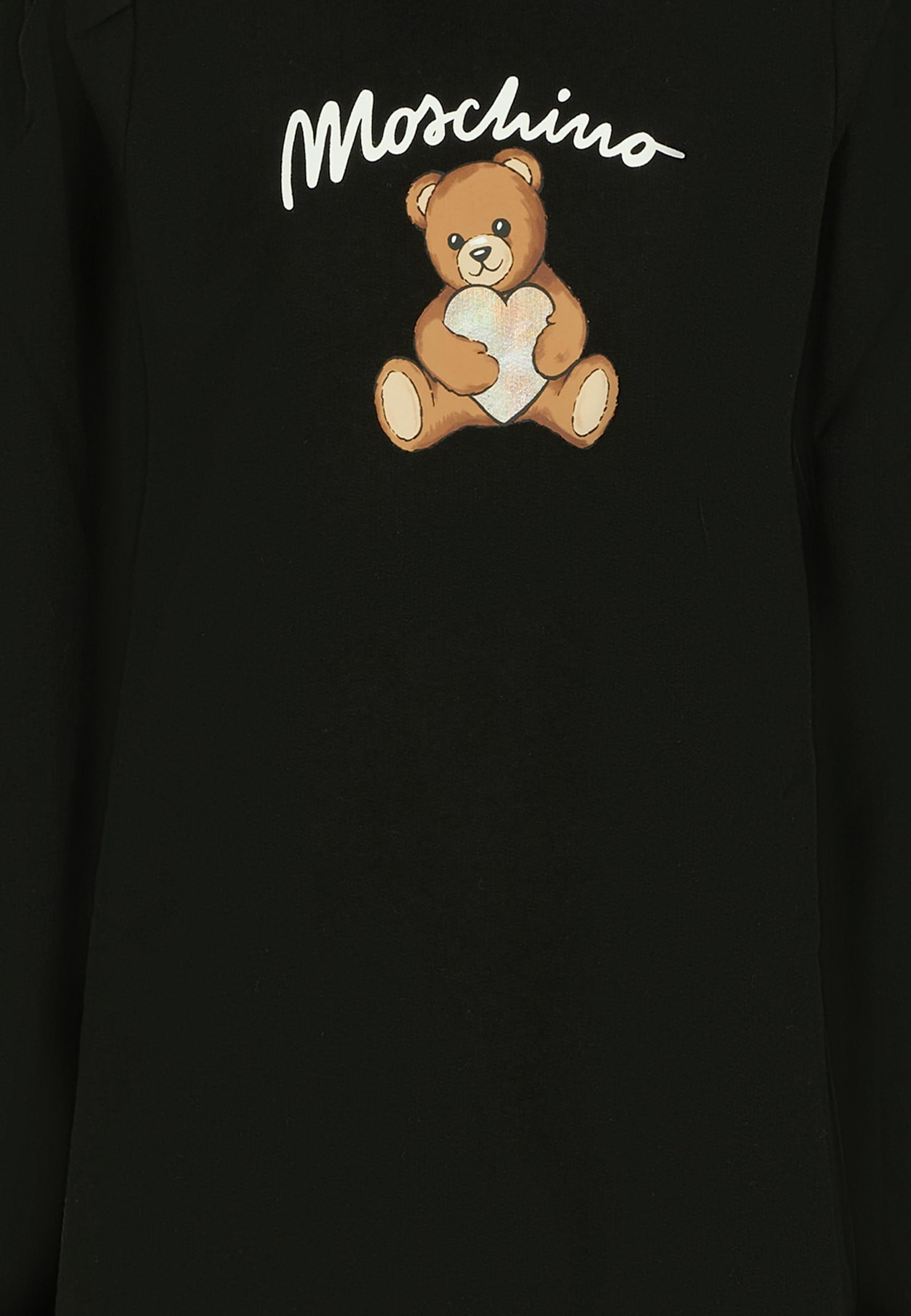 Moschino Black Dress For Girl With Teddy Bear In Black