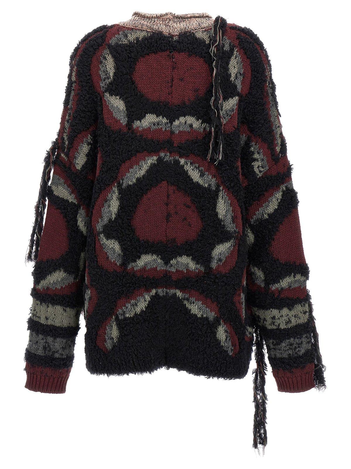 Shop Etro Fringed Oversized Cardigan In Multicolour