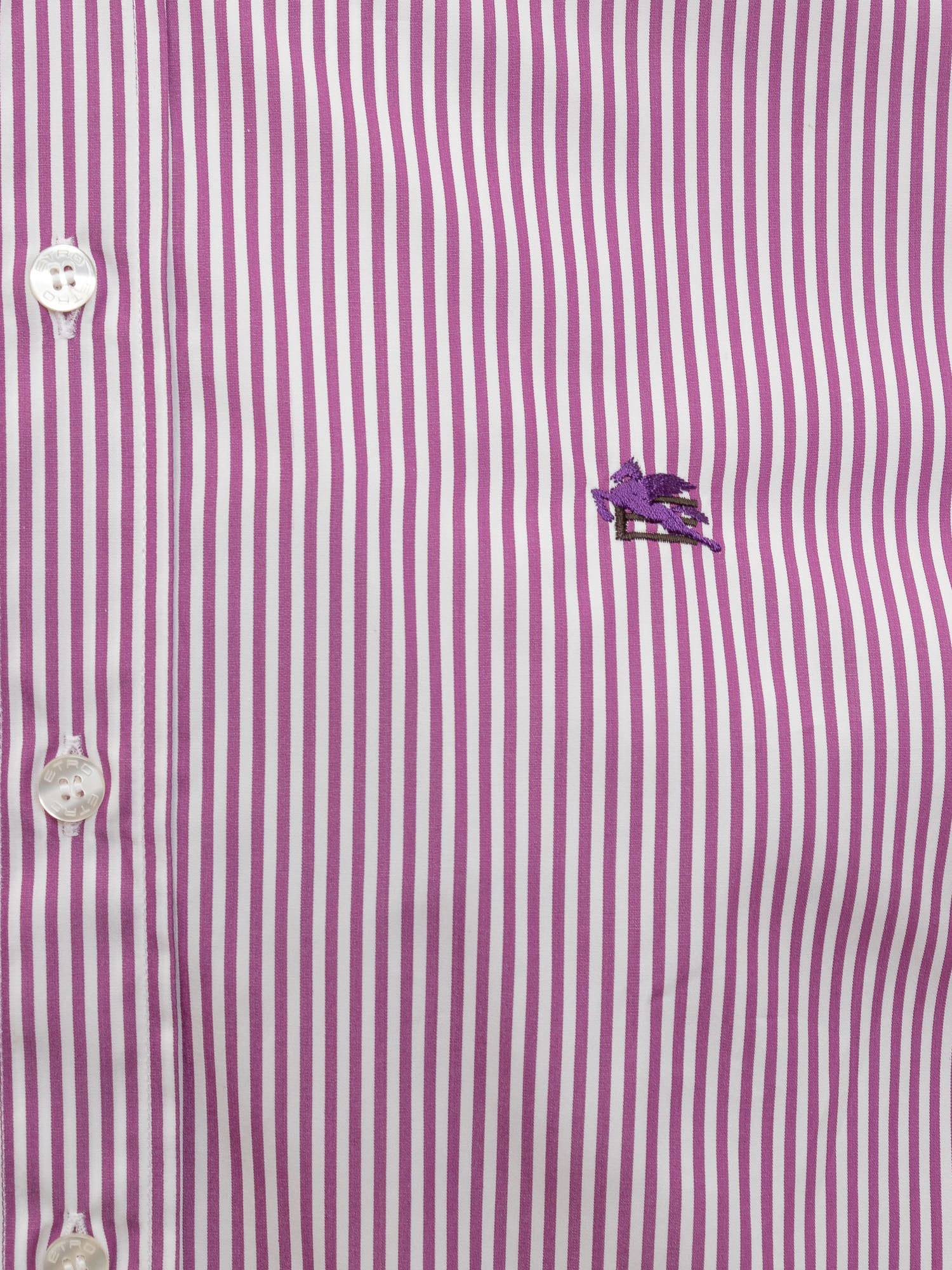 Shop Etro Shirt With Pegaso In Righe Viola