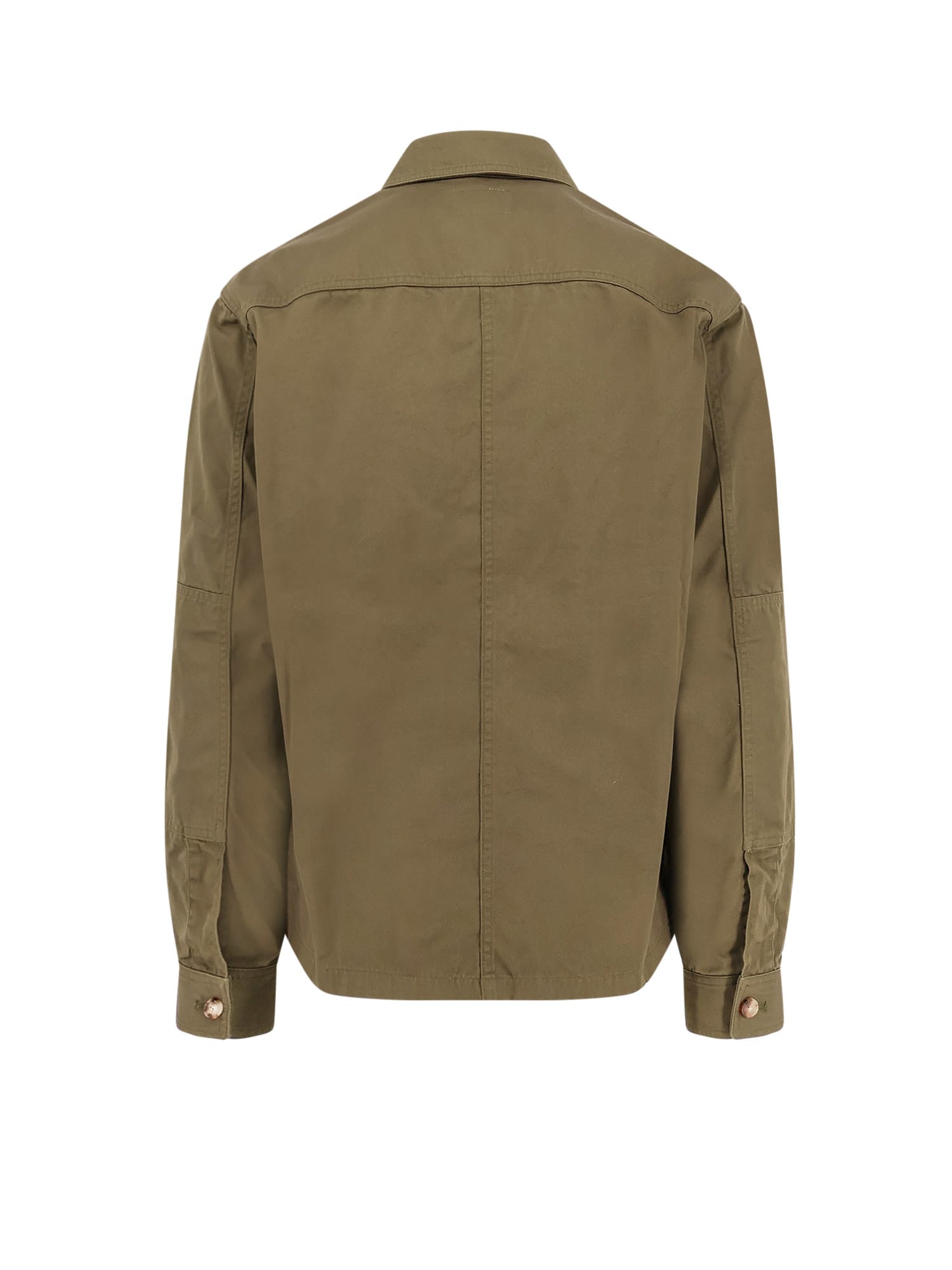 Saint Laurent Oversize Organic Cotton Shirt In Green